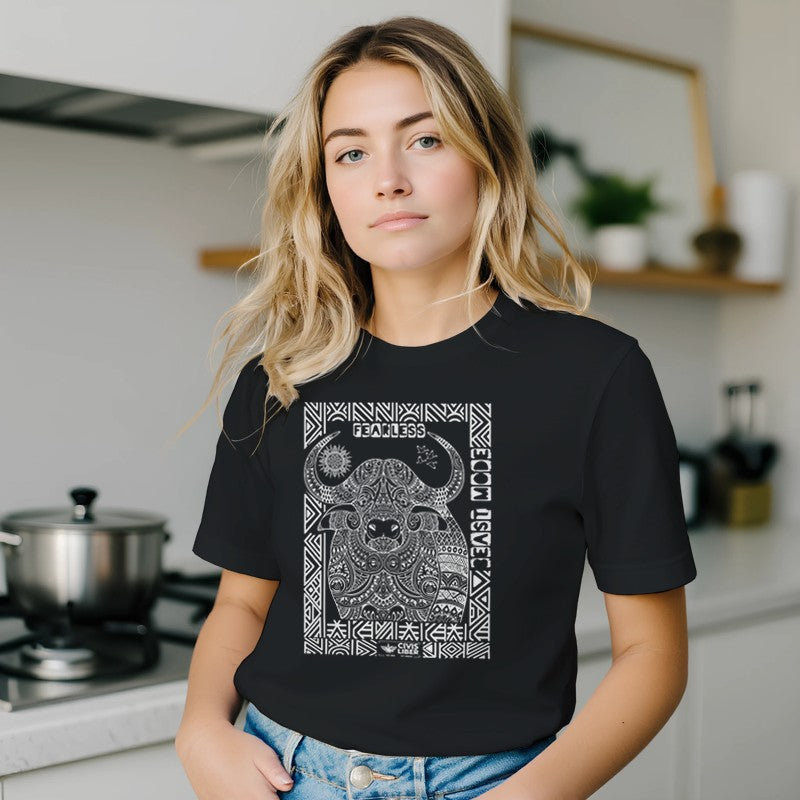Cape Buffalo Premium Short Sleeve Tee-White Label-African Ethnic Safari Series