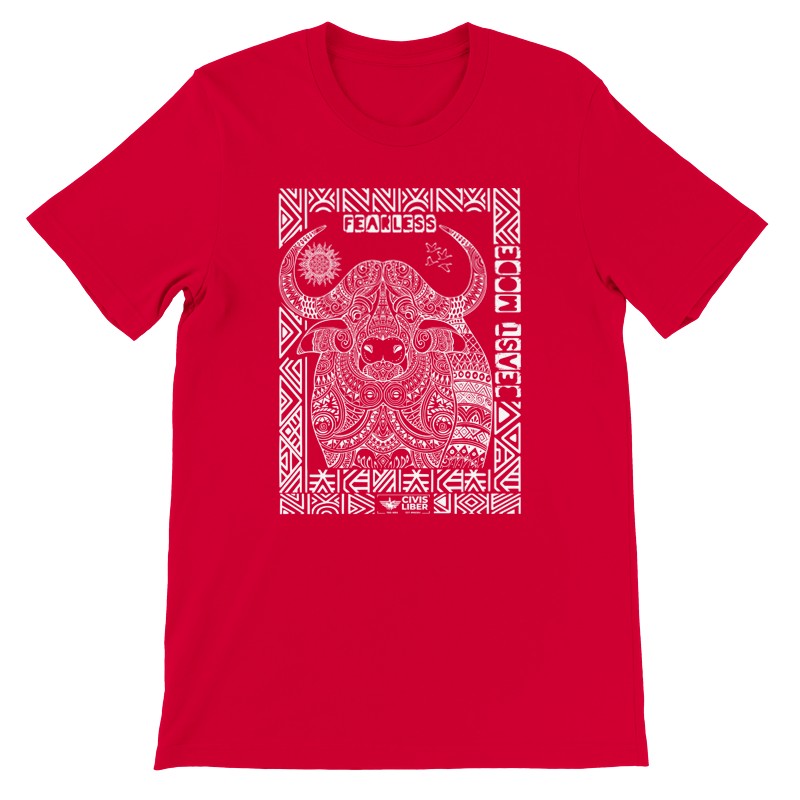 Cape Buffalo Premium Short Sleeve Tee-White Label-African Ethnic Safari Series