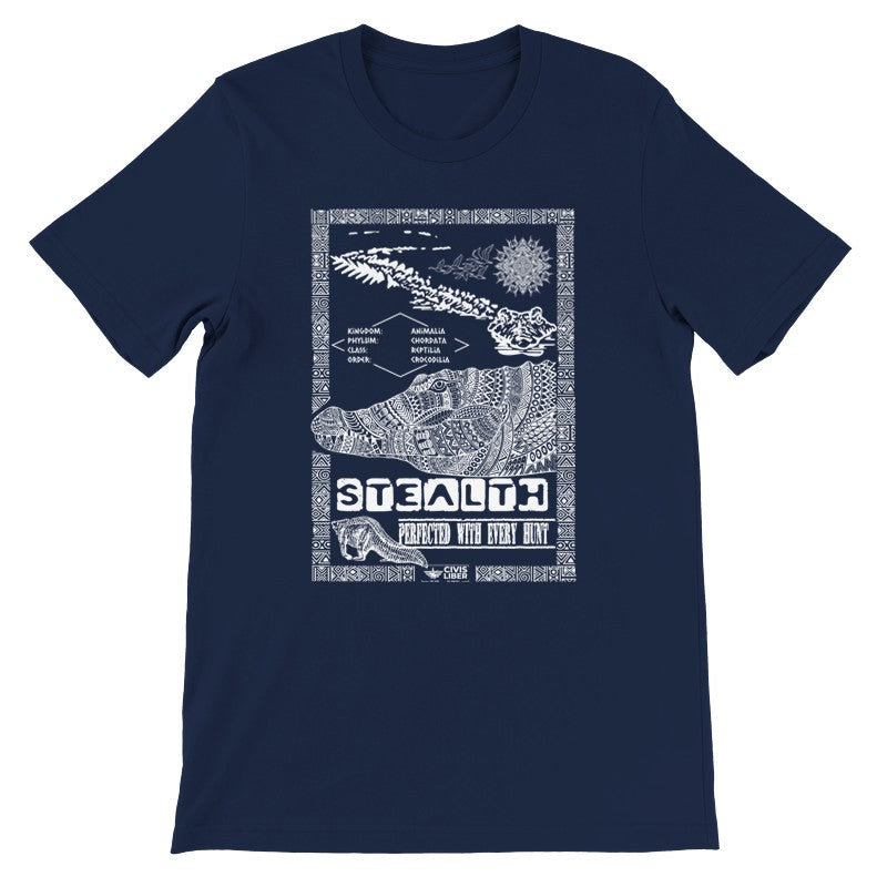 Nile Crocodile Premium Short Sleeve T‑Shirt - White Label-African Safari Series