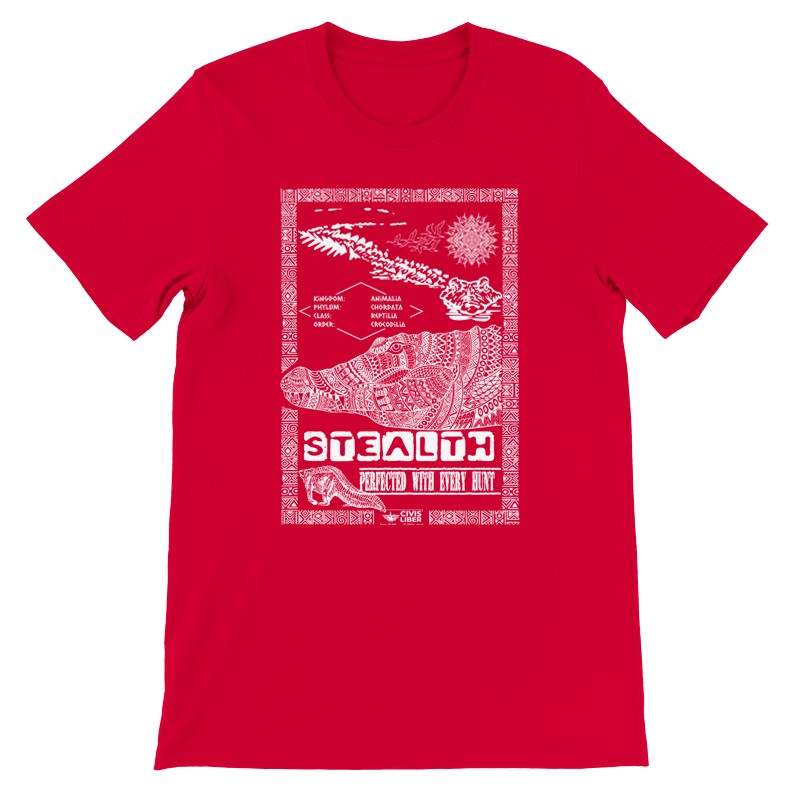 Nile Crocodile Premium Short Sleeve T‑Shirt - White Label-African Safari Series