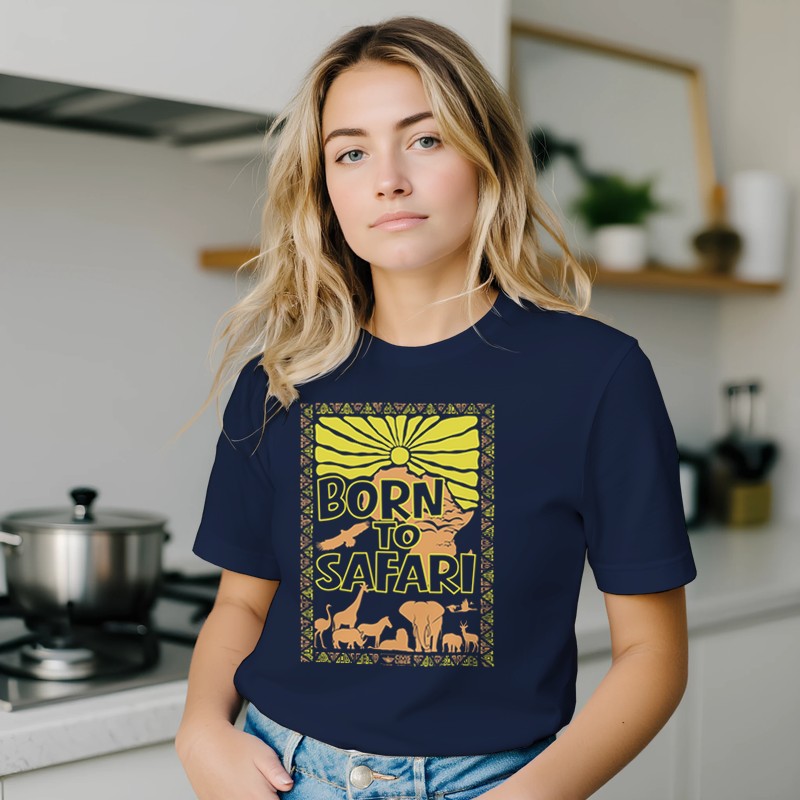 Born to Safari Africa Wildlife Premium Short Sleeve T‑Shirt
