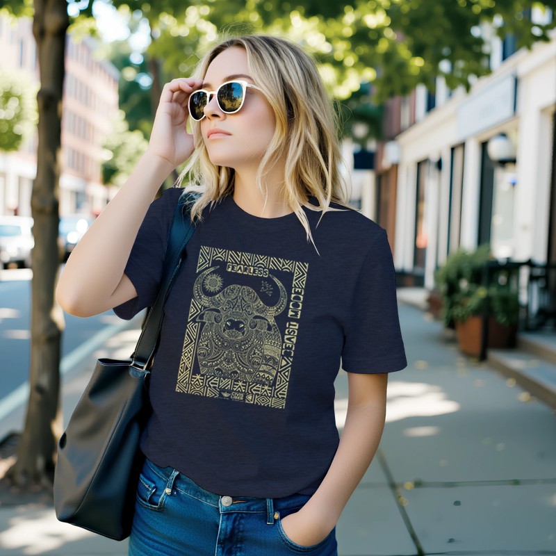 Cape Buffalo Premium Short Sleeve Tee-Gold Label-African Ethnic Safari Series