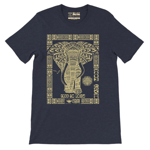 African Elephant Premium Short Sleeve Ethnic T‑Shirt-Gold Label