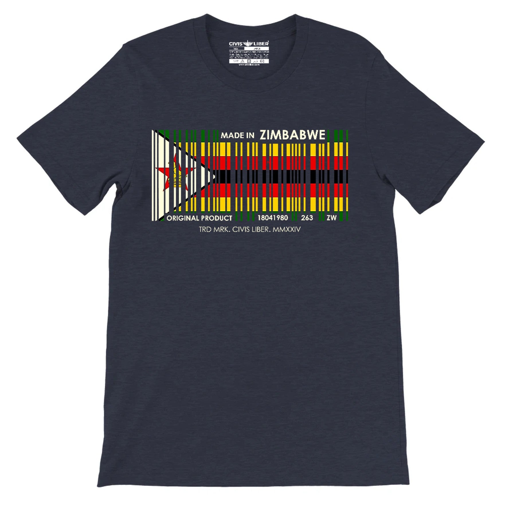 Made in Zimbabwe Flag Barcode Premium Short Sleeve T-Shirt