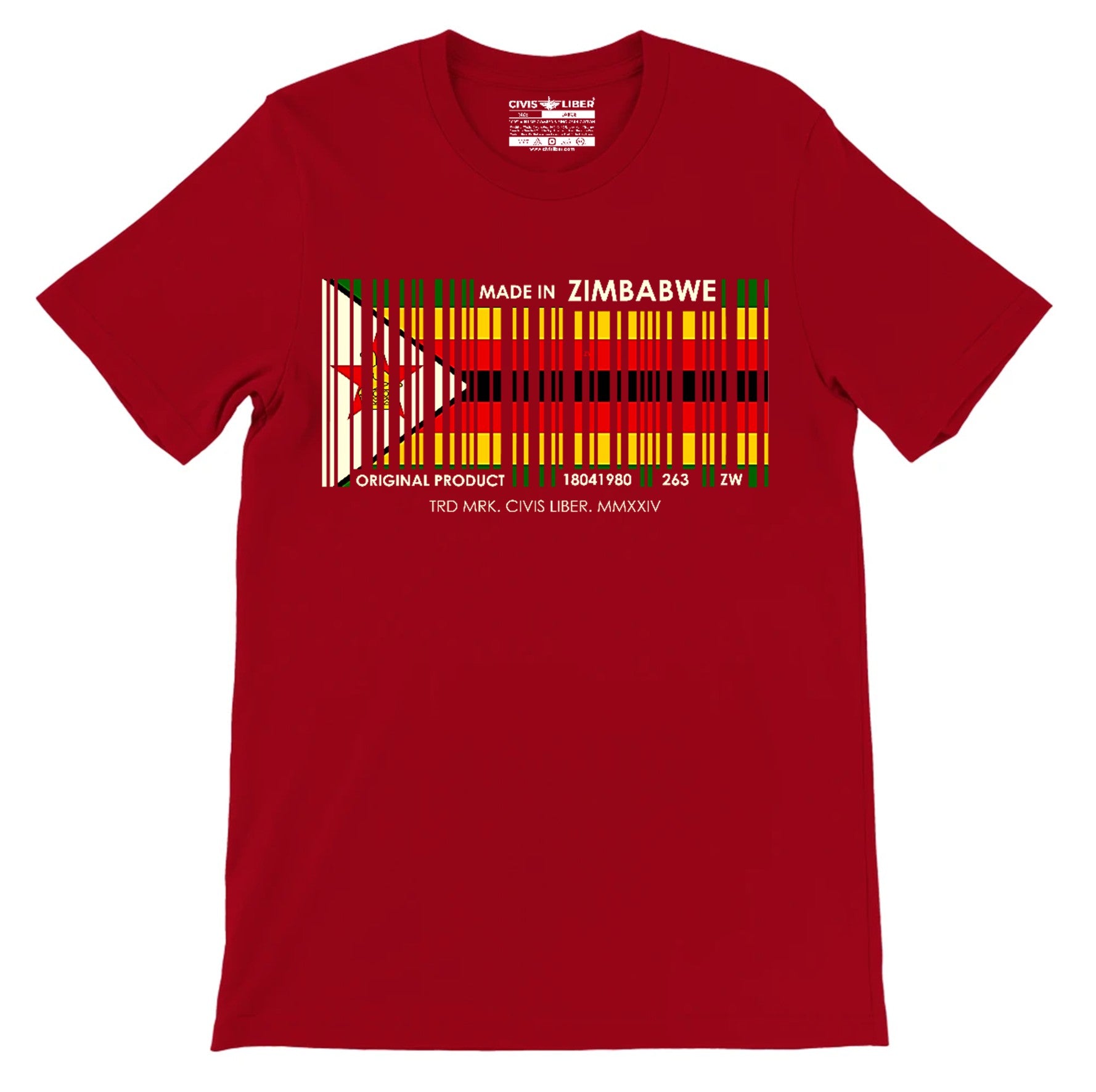 Made in Zimbabwe Flag Barcode Premium Short Sleeve T-Shirt