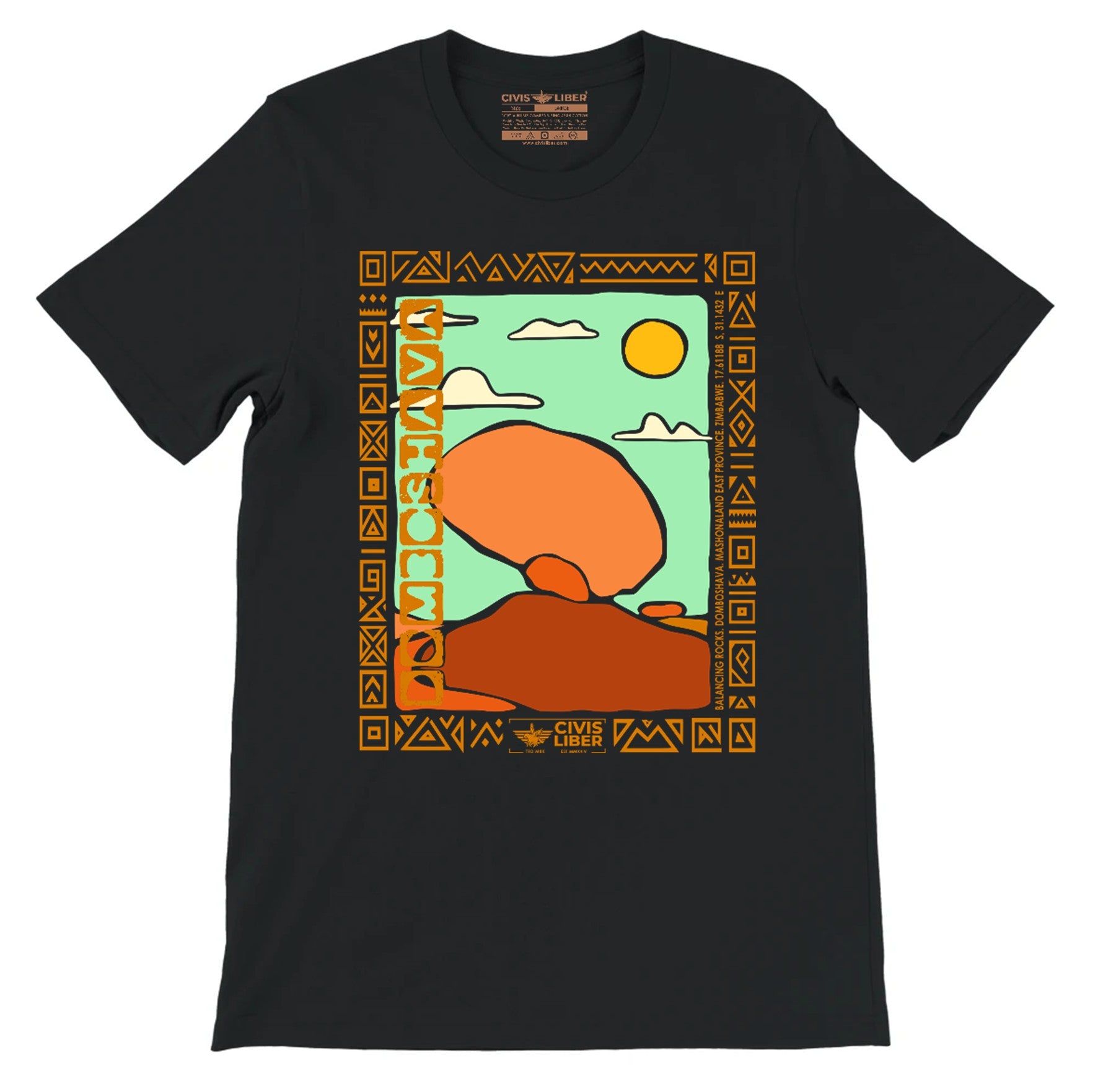 Domboshava Balancing Rocks Zimbabwe Premium Short Sleeve T‑Shirt