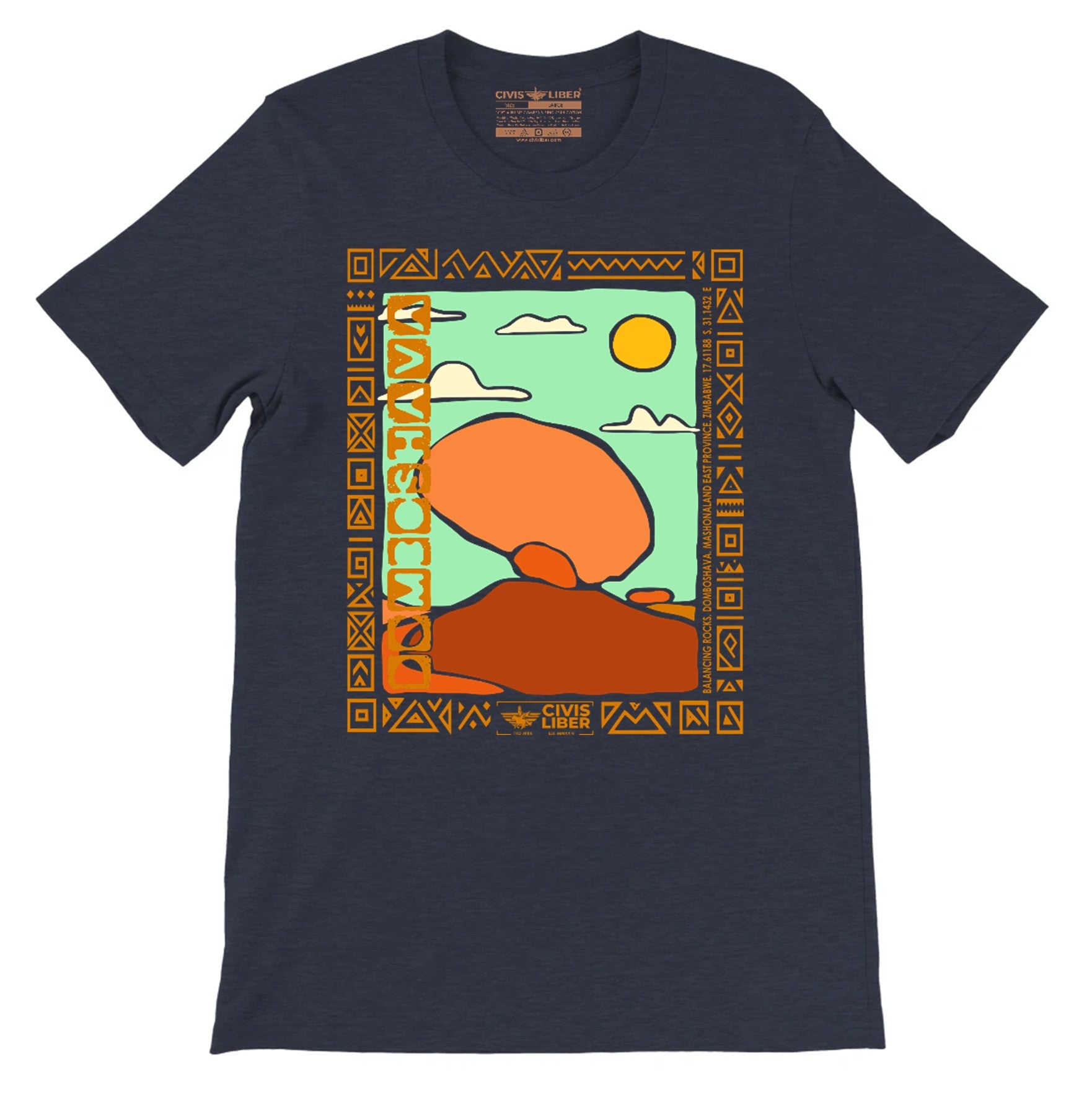 Domboshava Balancing Rocks Zimbabwe Premium Short Sleeve T‑Shirt