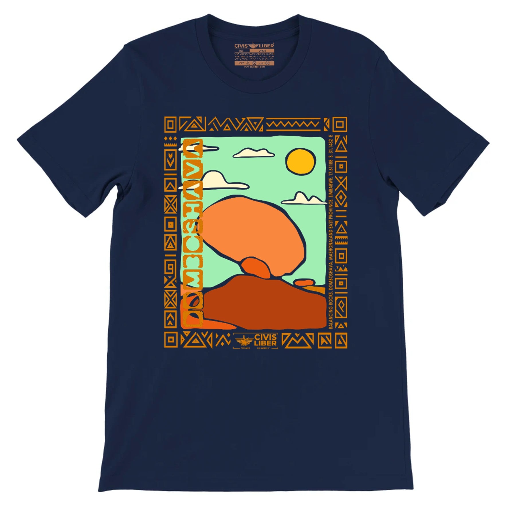 Domboshava Balancing Rocks Zimbabwe Premium Short Sleeve T‑Shirt