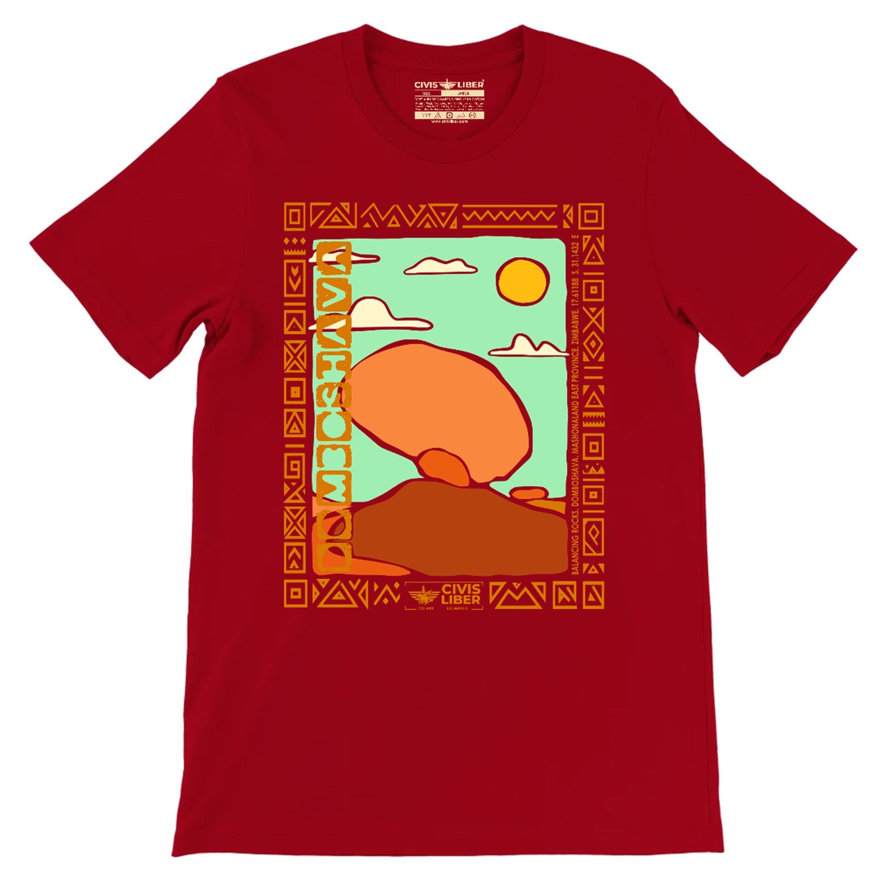 Domboshava Balancing Rocks Zimbabwe Premium Short Sleeve T‑Shirt