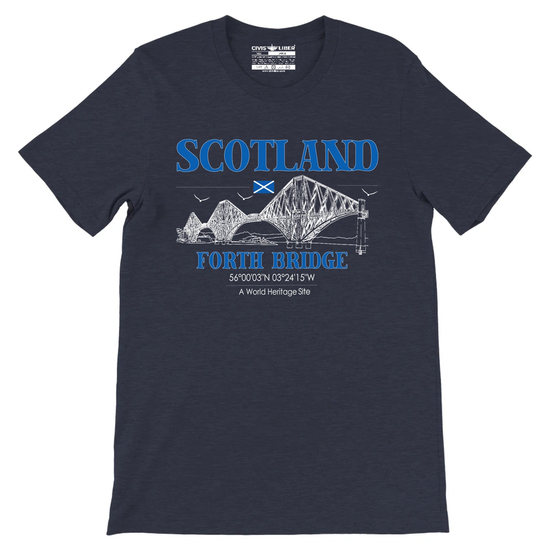 Forth Bridge Scotland Premium Short Sleeve T-Shirt - Heritage Line Design