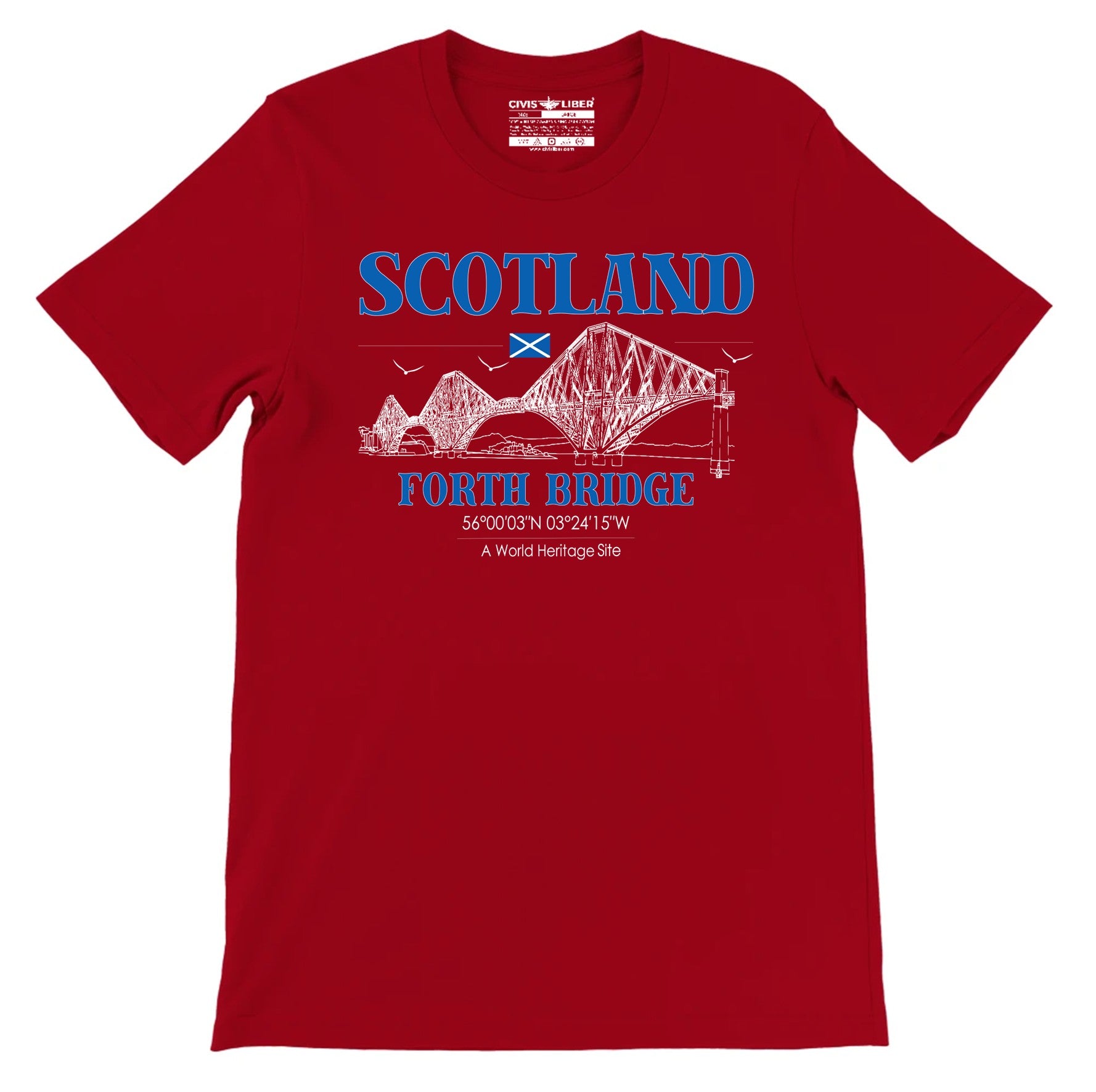 Forth Bridge Scotland Premium Short Sleeve T-Shirt - Heritage Line Design