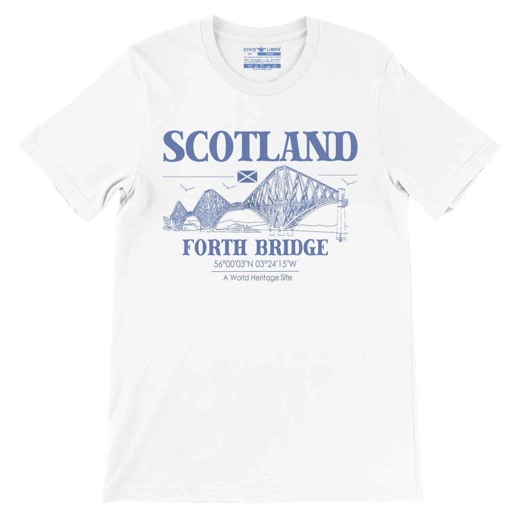 Forth Bridge Scotland Premium Short Sleeve T-Shirt - Heritage Line Design