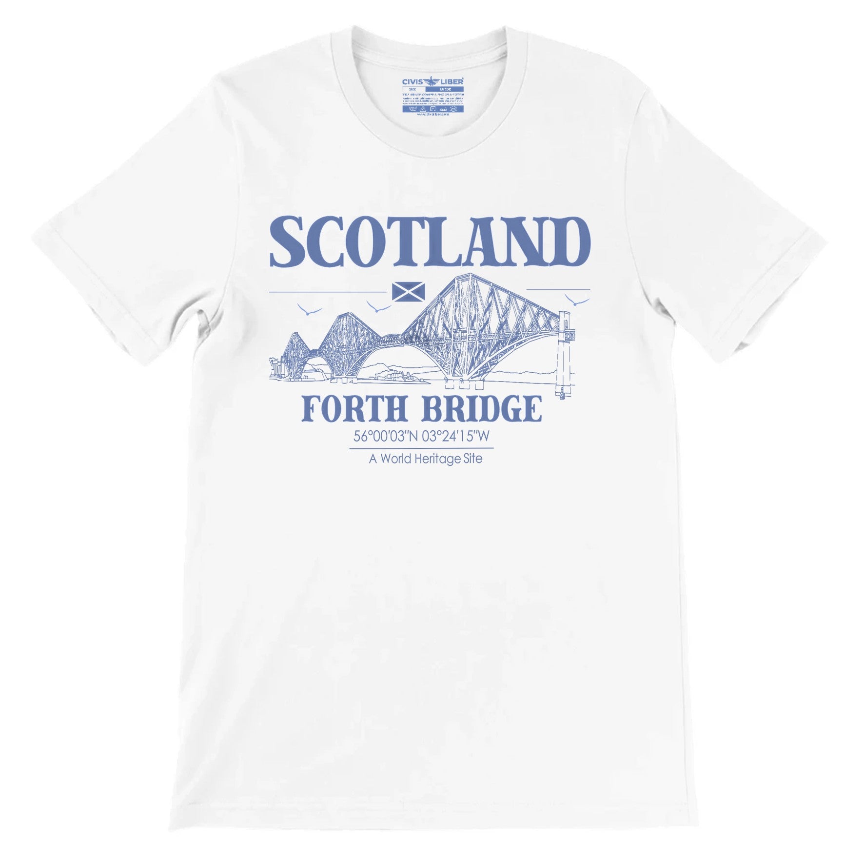 Forth Bridge Scotland Premium Short Sleeve T-Shirt - Heritage Line Design