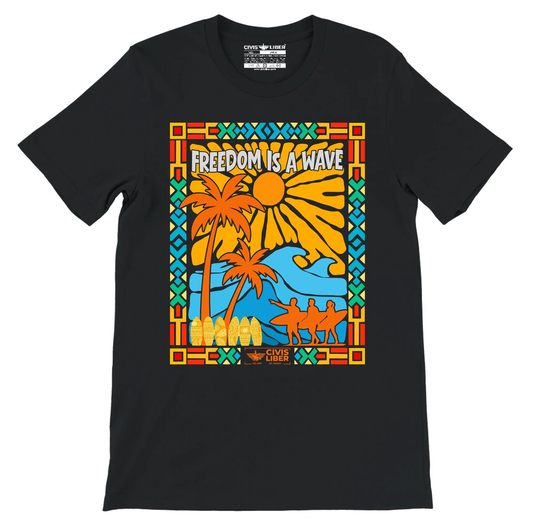 Freedom Is a Wave Premium Short Sleeve T‑Shirt