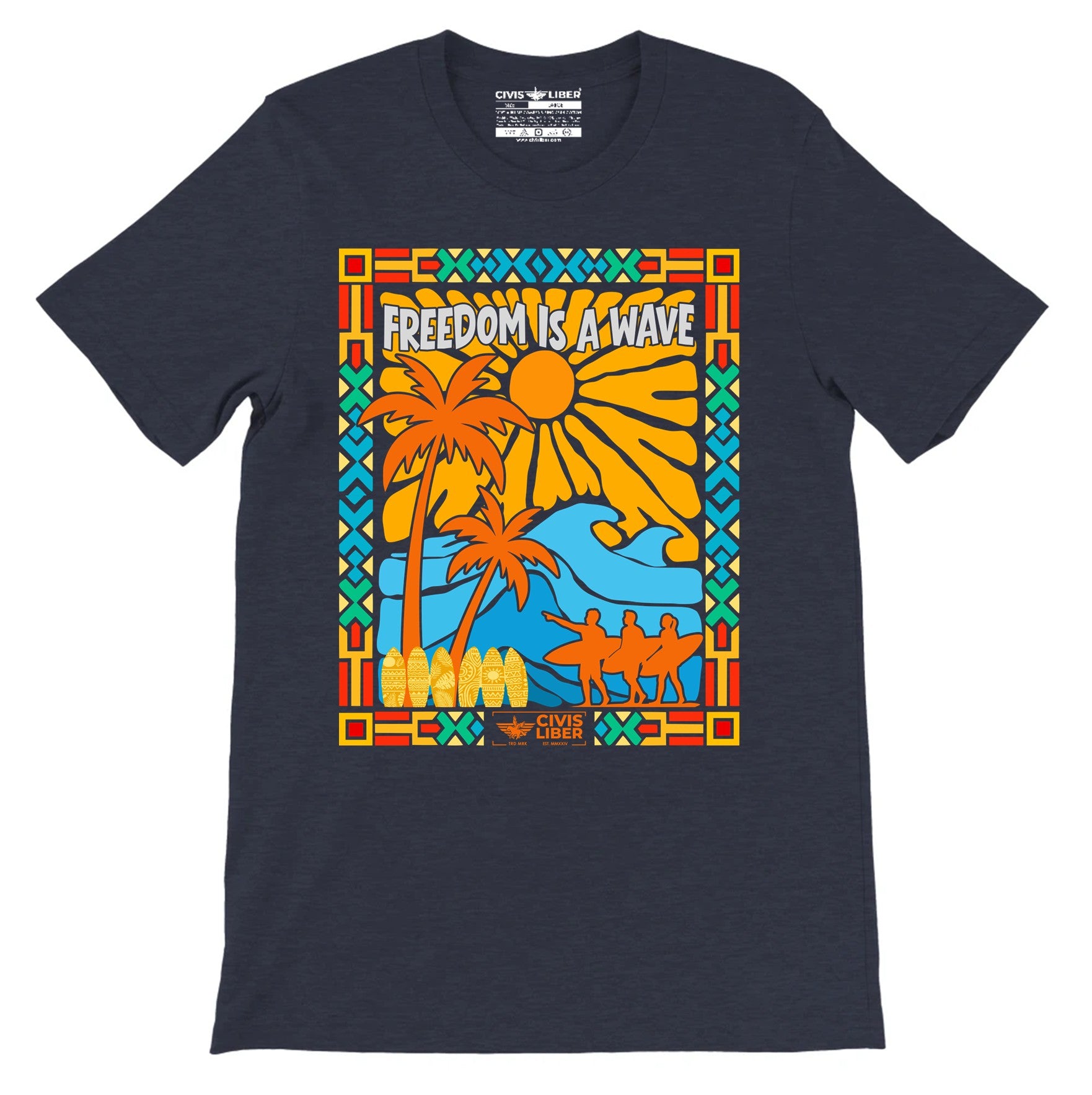 Freedom Is a Wave Premium Short Sleeve T‑Shirt