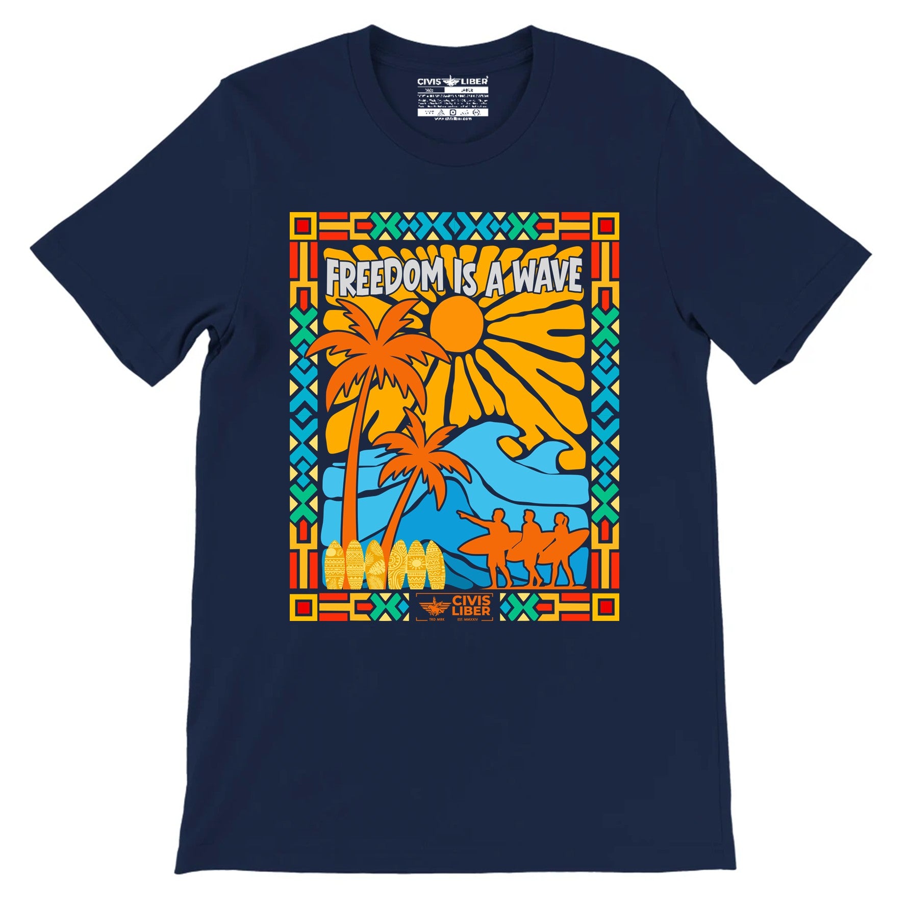 Freedom Is a Wave Premium Short Sleeve T‑Shirt