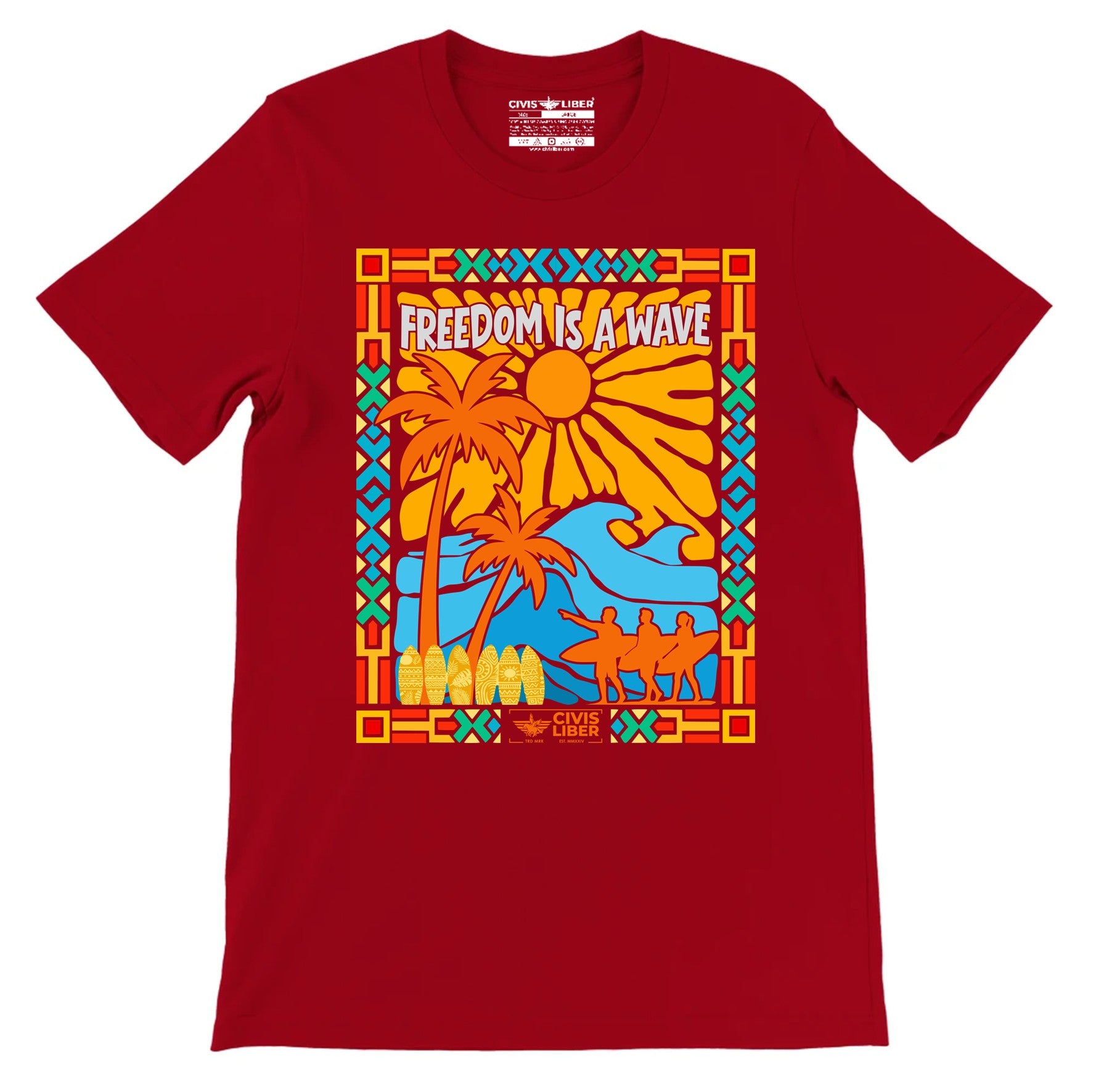 Freedom Is a Wave Premium Short Sleeve T‑Shirt