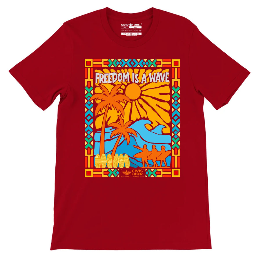 Freedom Is a Wave Premium Short Sleeve T‑Shirt
