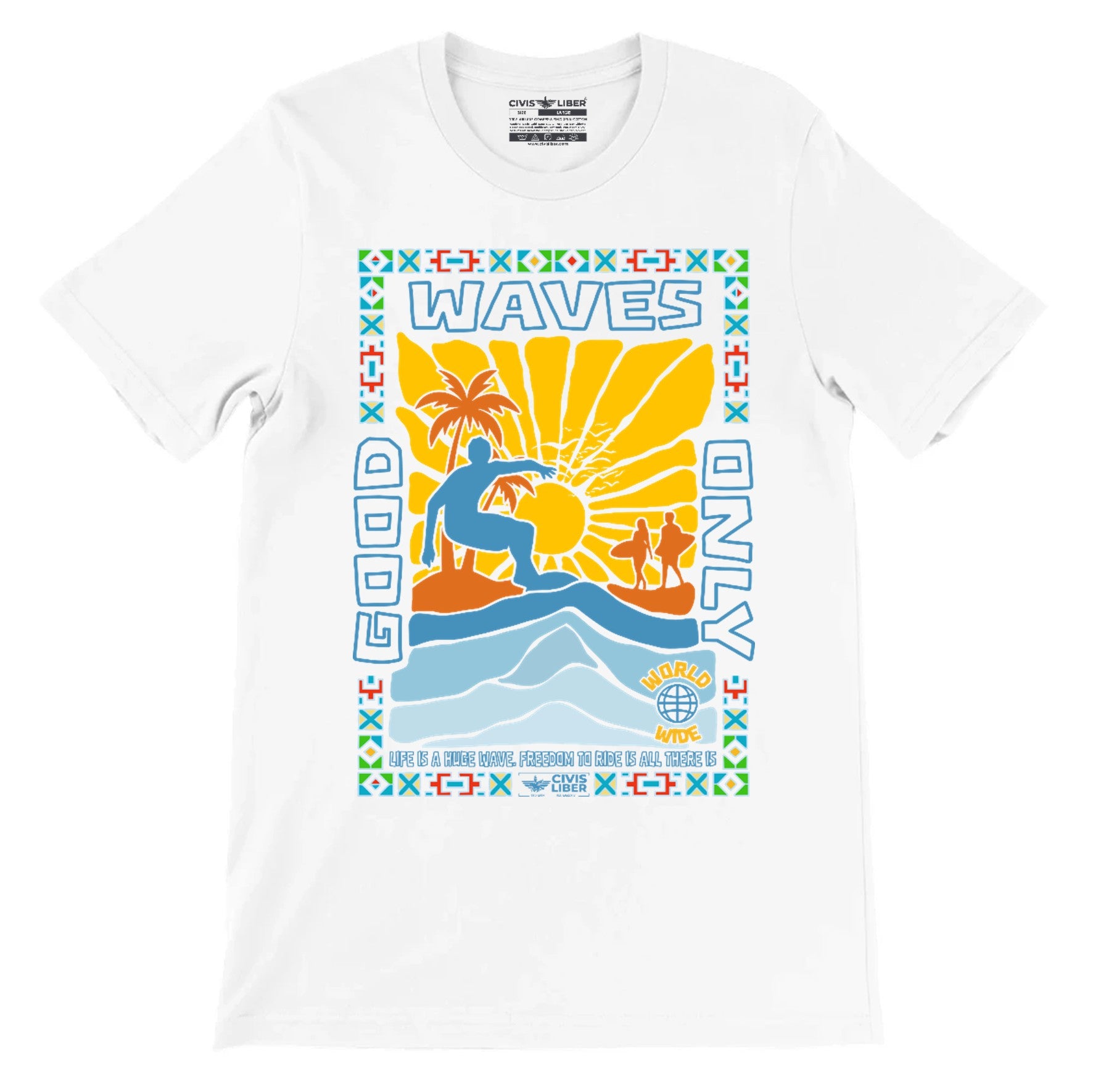Good Waves Only Premium Short Sleeve T‑Shirt