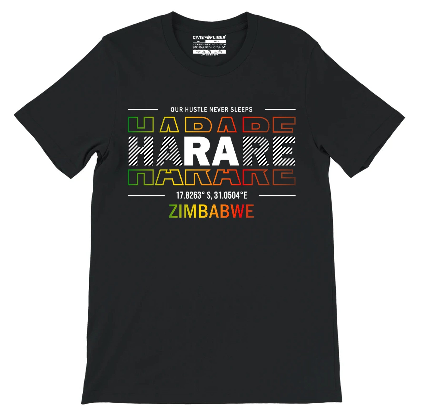 Harare Zimbabwe Typography Premium Short Sleeve T-Shirt