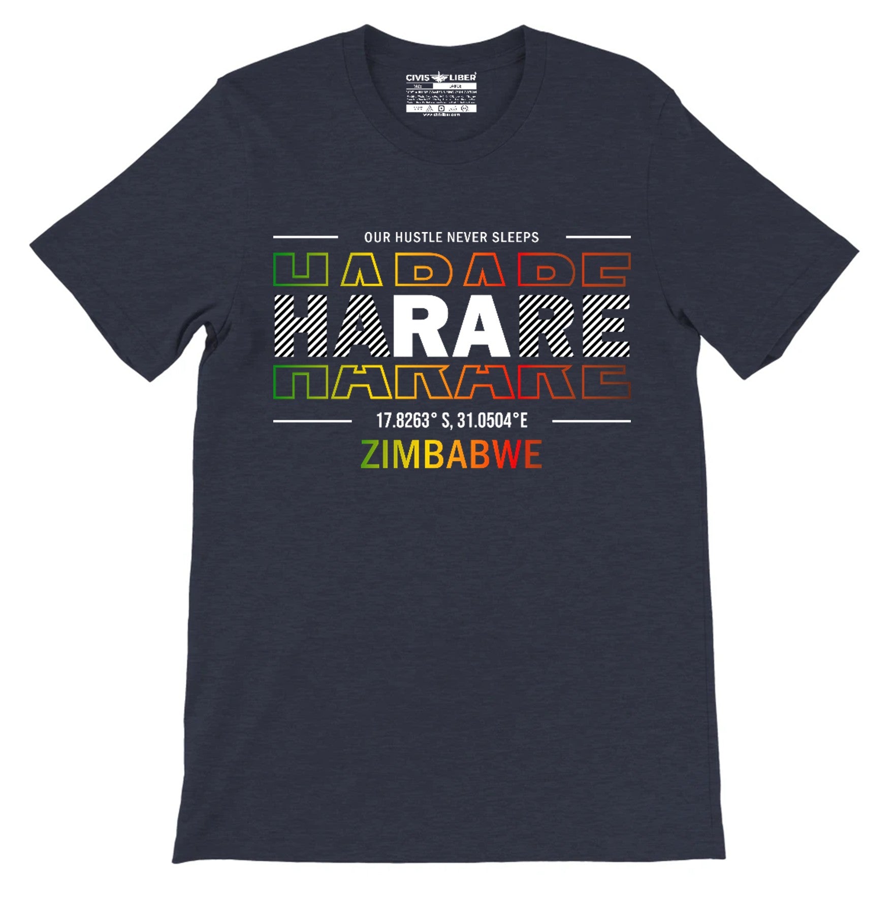 Harare Zimbabwe Typography Premium Short Sleeve T-Shirt