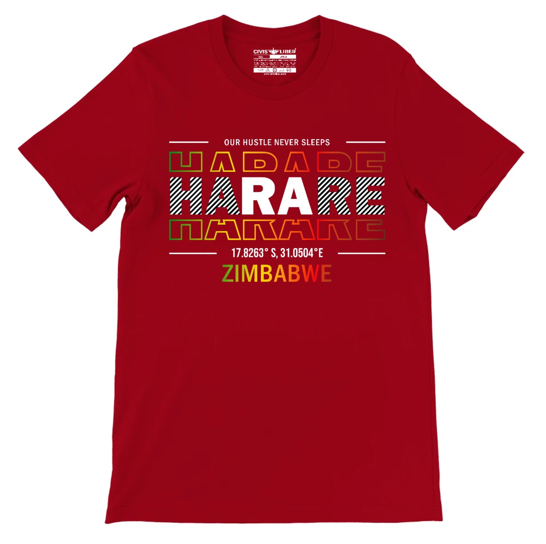 Harare Zimbabwe Typography Premium Short Sleeve T-Shirt