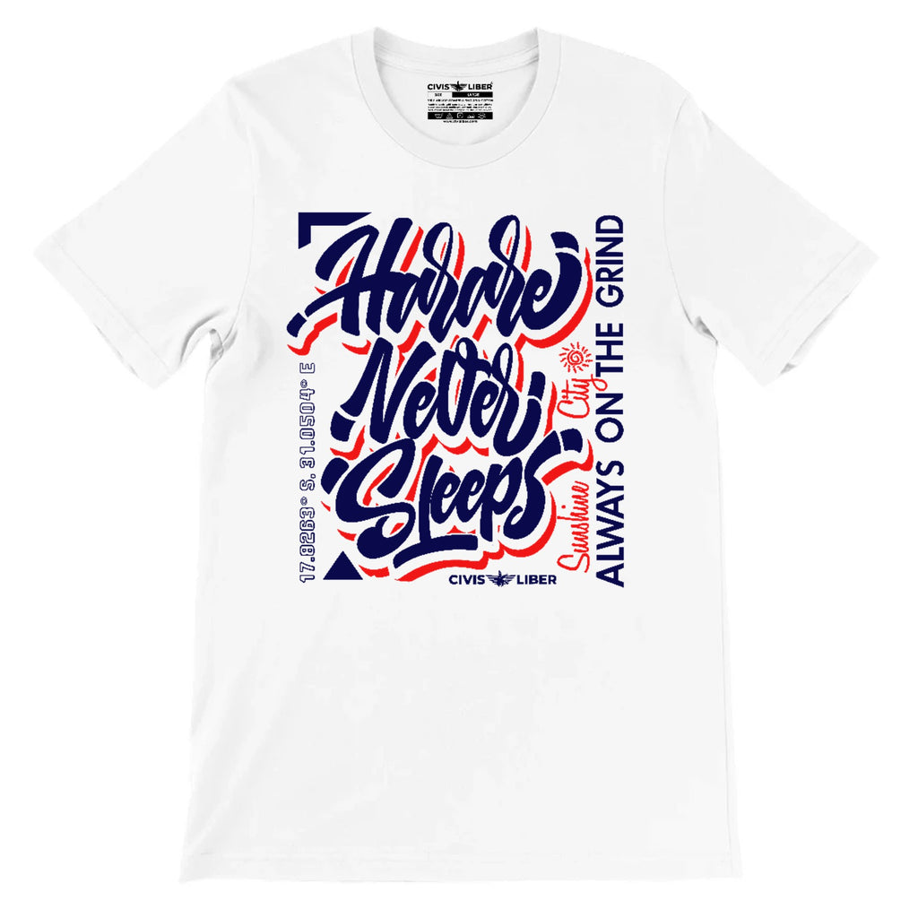 Harare Never Sleeps Premium Short Sleeve T-Shirt—Zimbabwe Hard Work Edition