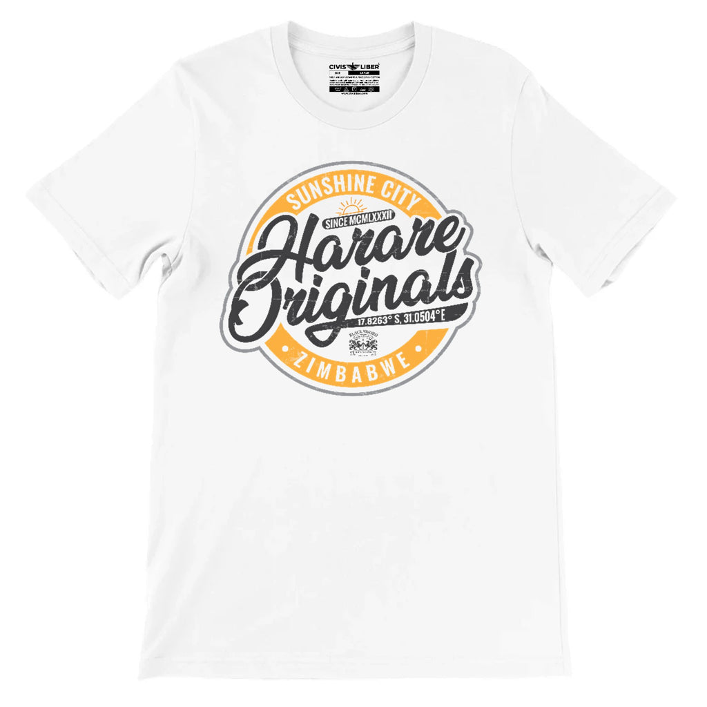 Harare Originals Premium Short Sleeve T‑Shirt – Sunshine City Power & Resilience