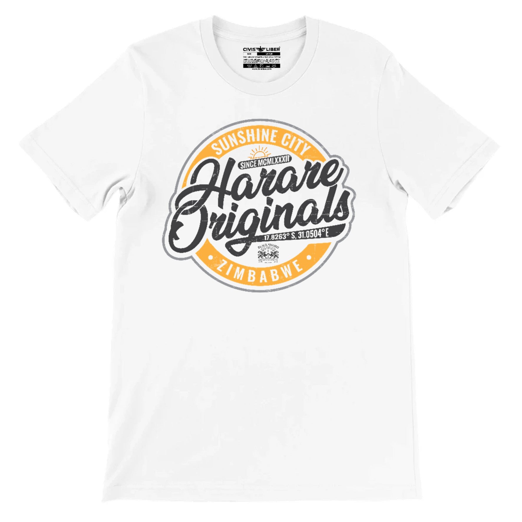 Harare Originals Premium Short Sleeve T‑Shirt – Sunshine City Power & Resilience