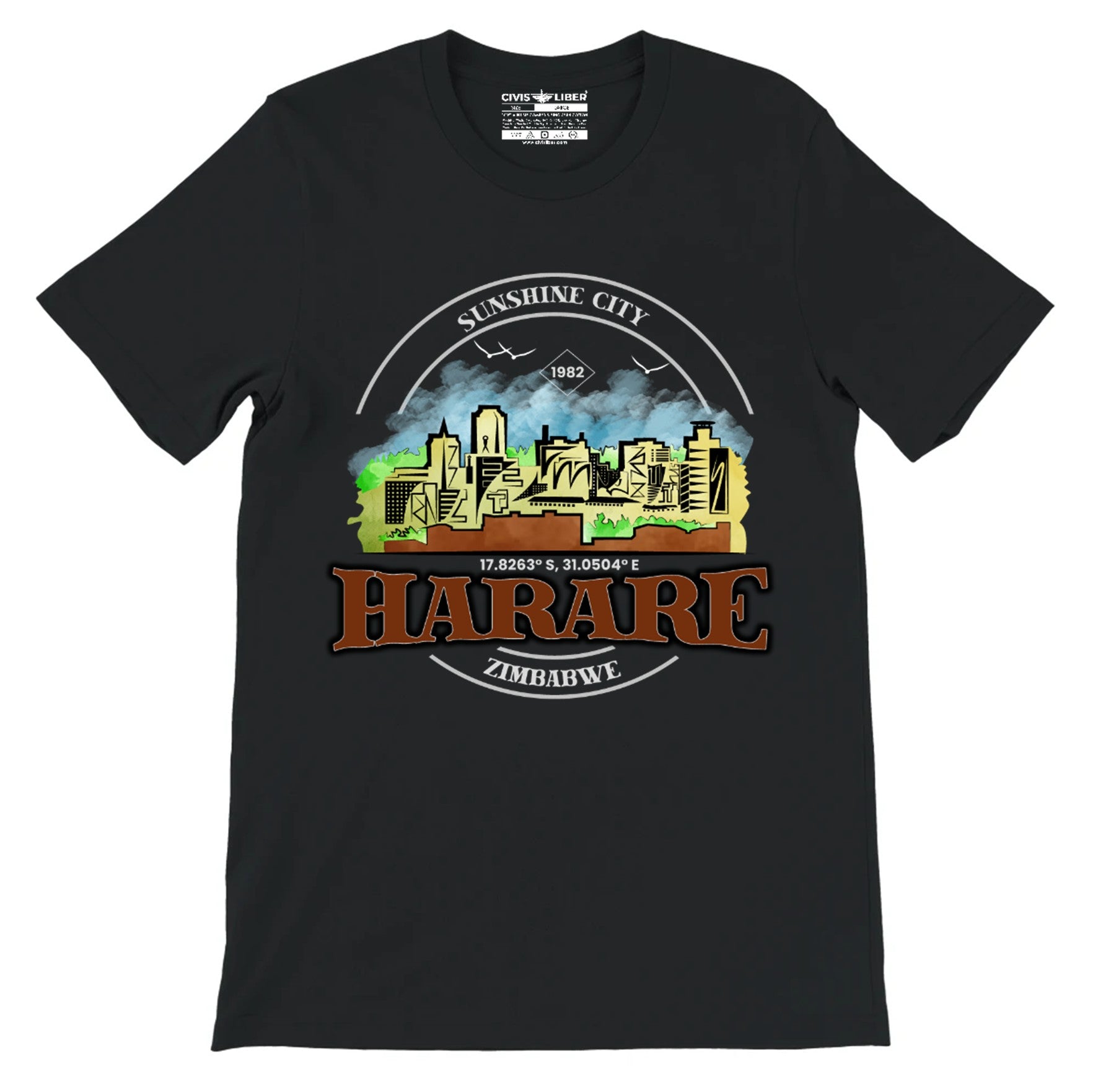 Harare Skyline Doodle Premium Short Sleeve T-Shirt