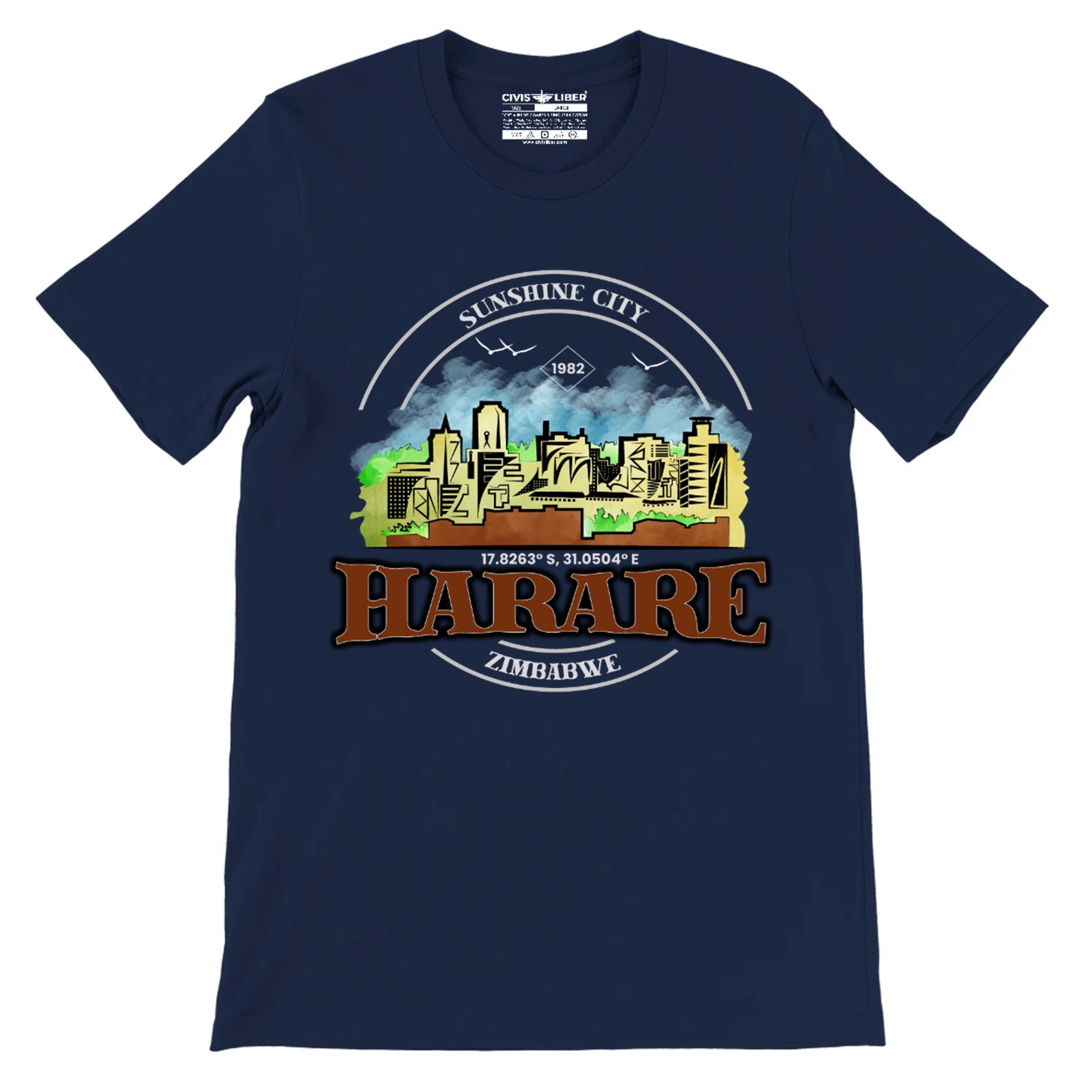 Harare Skyline Doodle Premium Short Sleeve T-Shirt