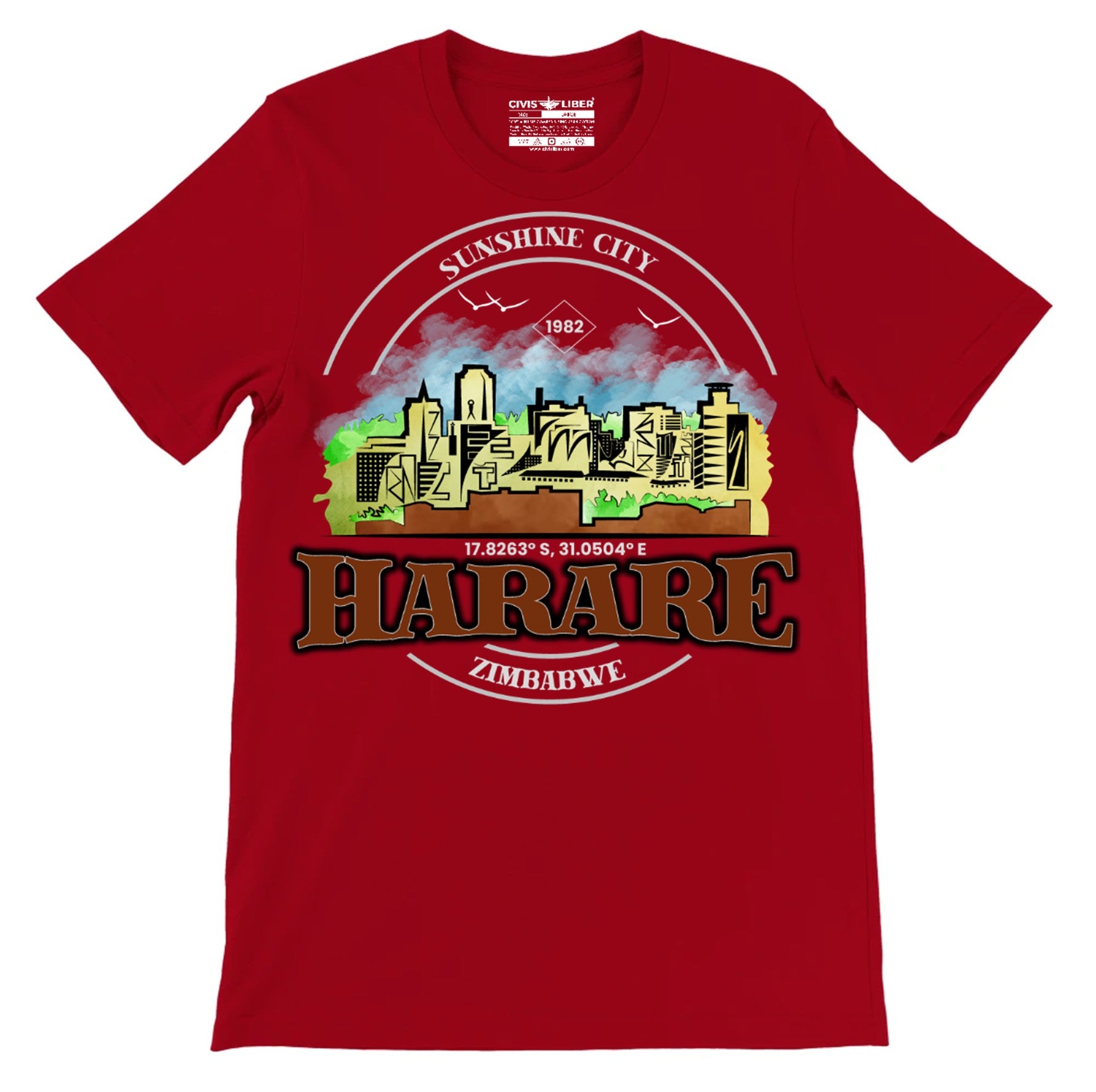 Harare Skyline Doodle Premium Short Sleeve T-Shirt