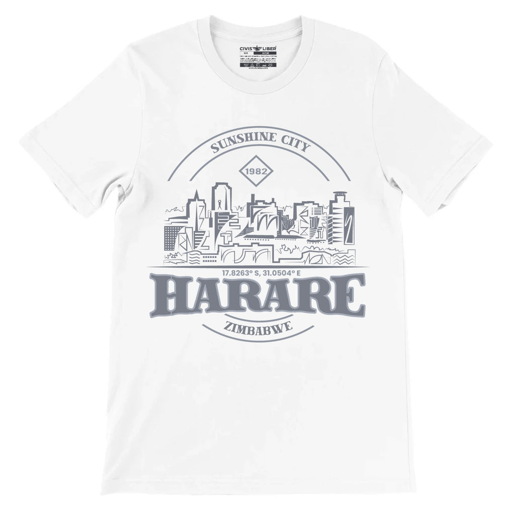 Harare Skyline Doodle Premium Short Sleeve T-Shirt