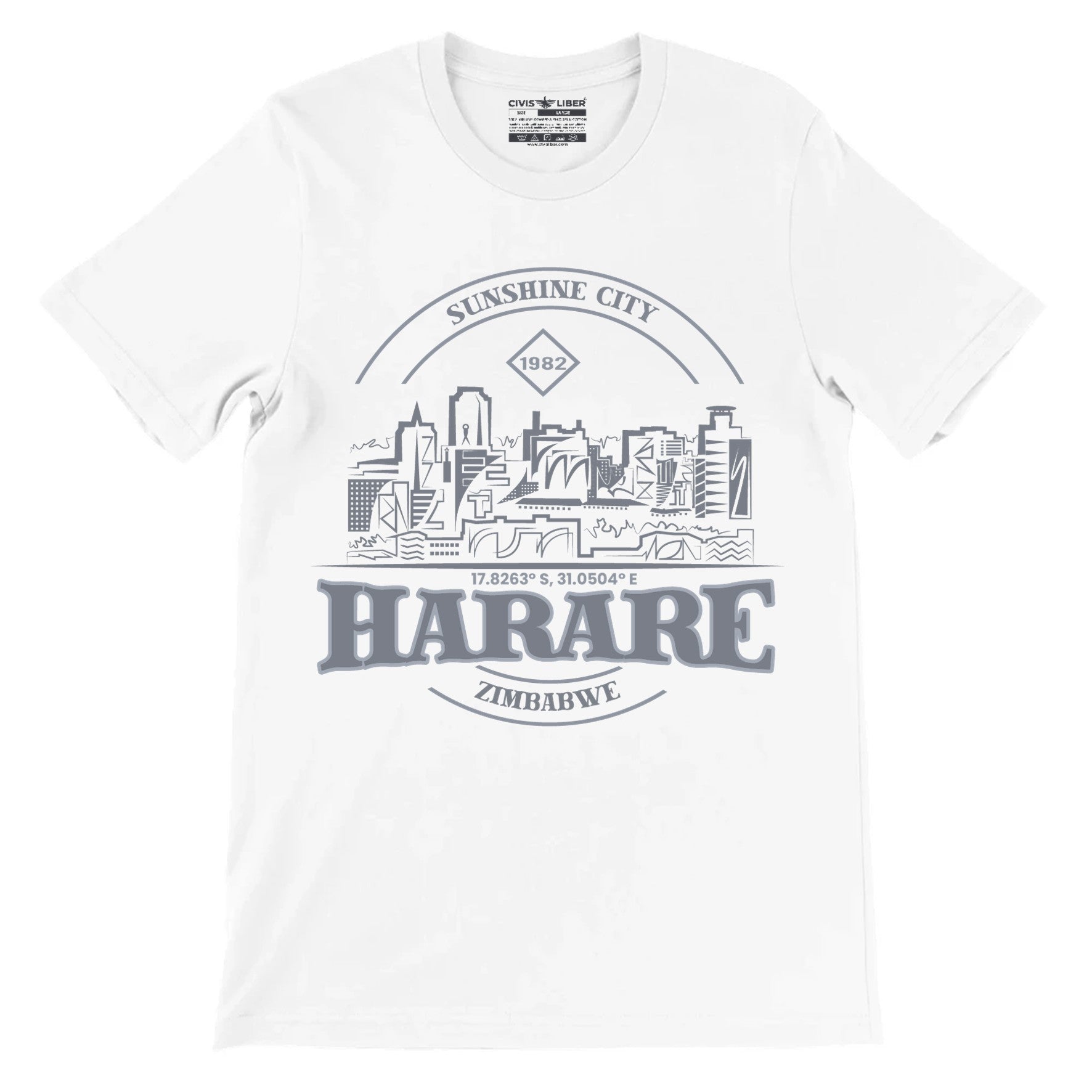 Harare Skyline Doodle Premium Short Sleeve T-Shirt