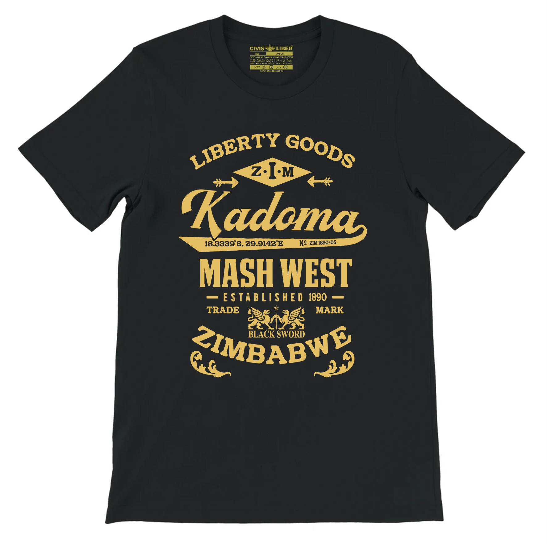 Kadoma Premium Vintage Design Short Sleeve T-Shirt-Gold Label