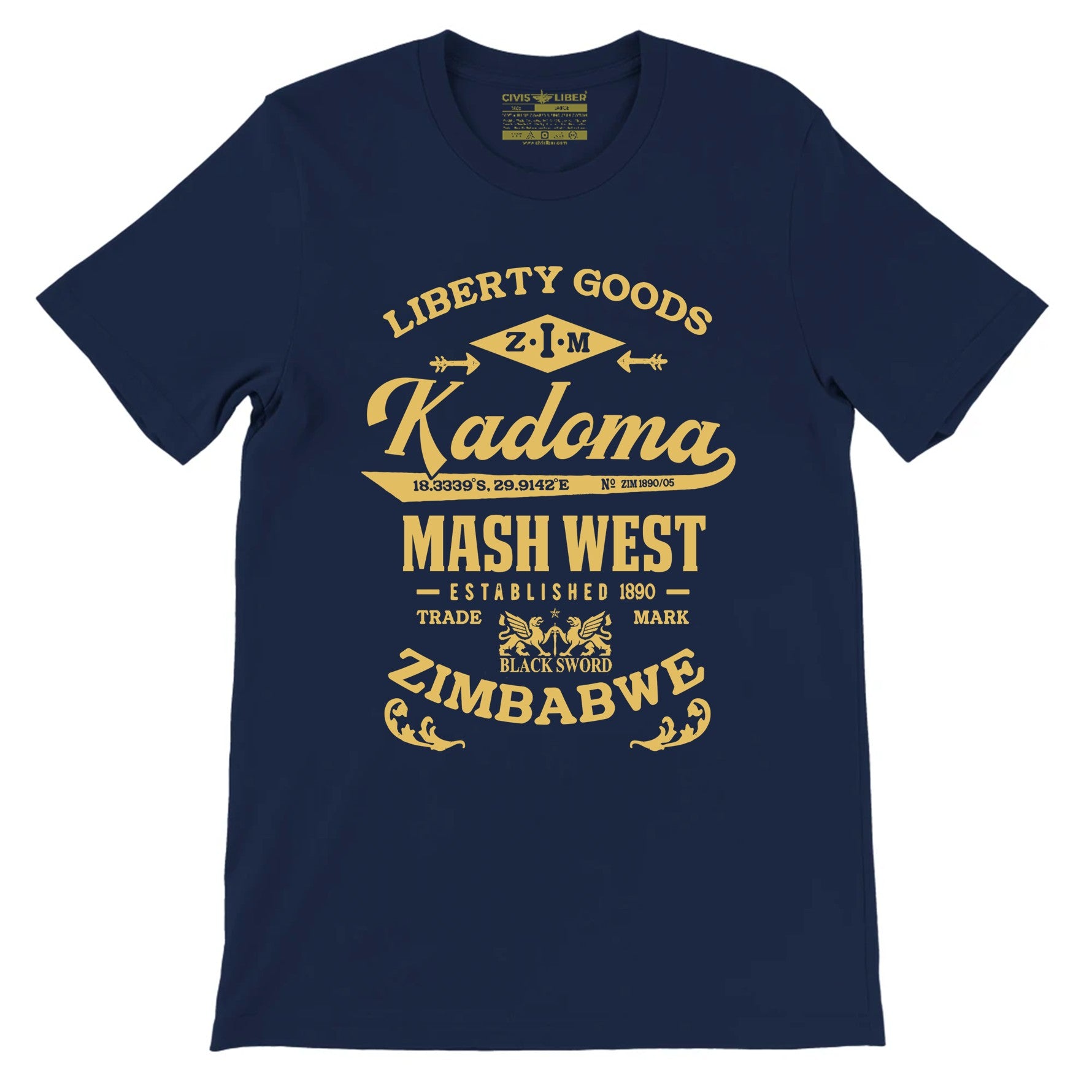 Kadoma Premium Vintage Design Short Sleeve T-Shirt-Gold Label