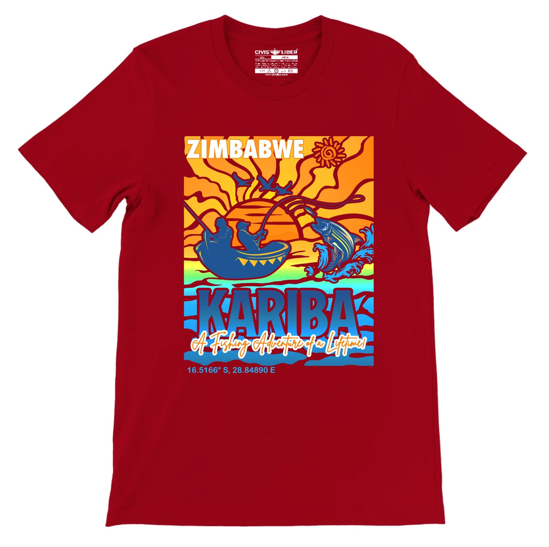 Lake Kariba Zimbabwe Tiger Fishing Premium Short Sleeve Graphic T‑Shirt