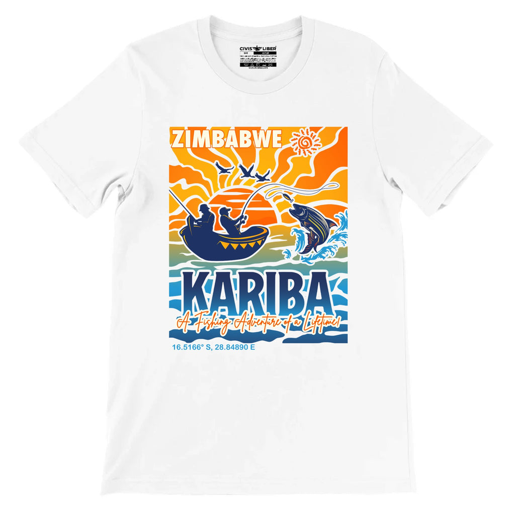 Lake Kariba Zimbabwe Tiger Fishing Premium Short Sleeve Graphic T‑Shirt