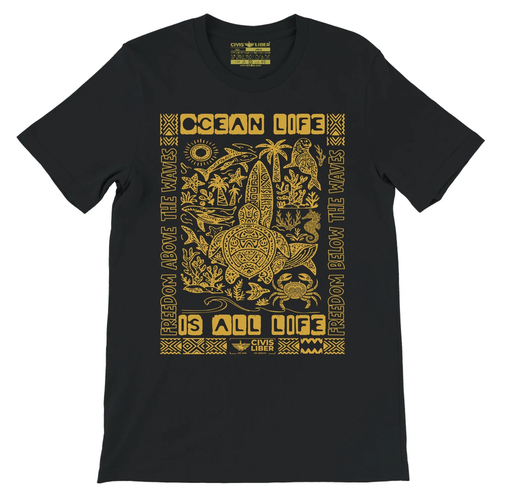 Tropical Ocean & Coastal Life Short Sleeve T‑Shirt