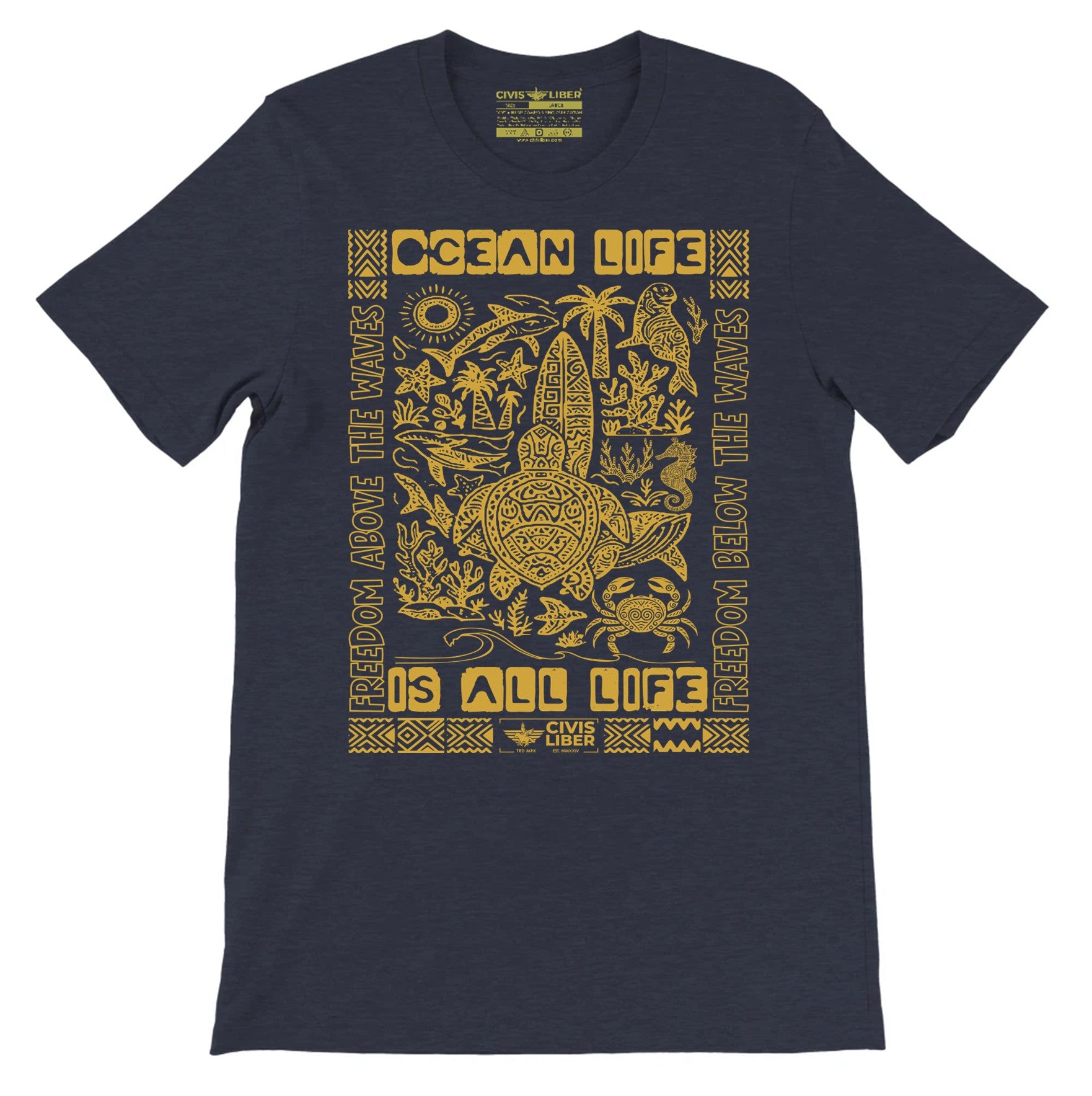 Tropical Ocean & Coastal Life Short Sleeve T‑Shirt
