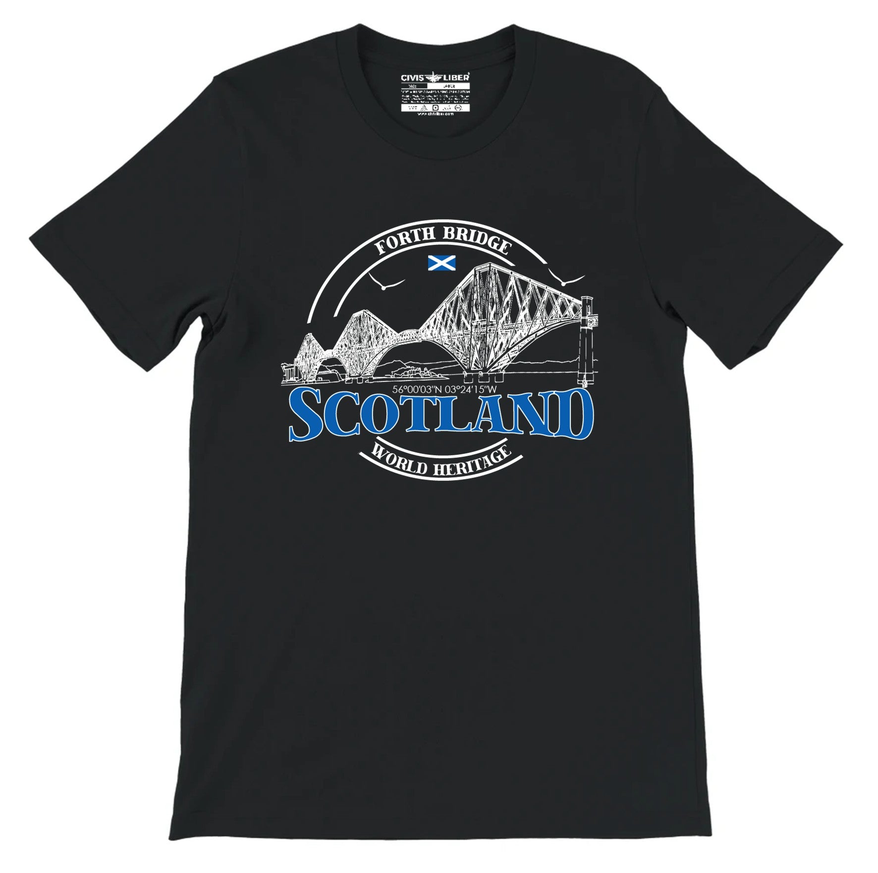 Forth Bridge Scotland Premium Short Sleeve T-Shirt-Circular Design