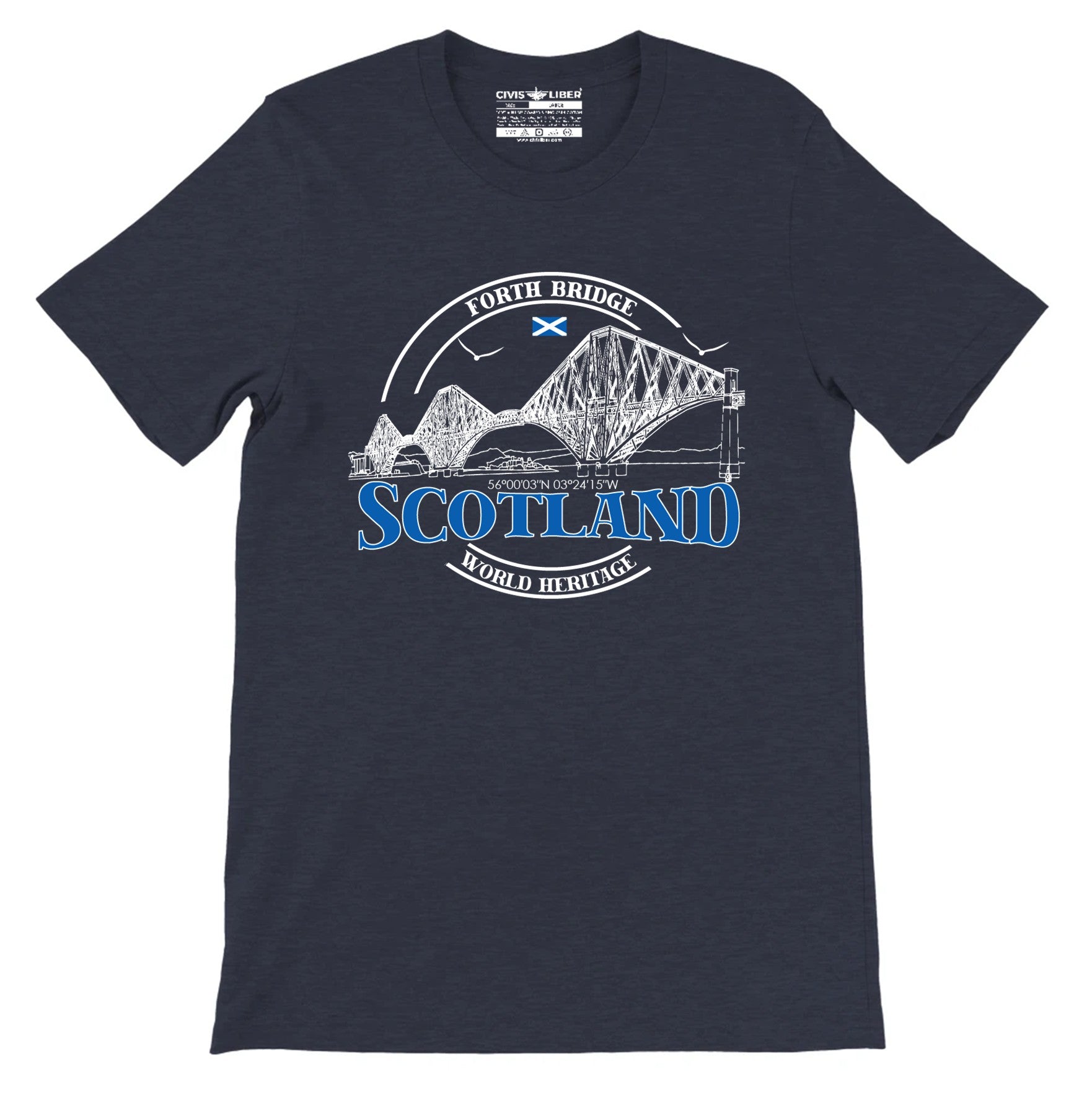 Forth Bridge Scotland Premium Short Sleeve T-Shirt-Circular Design