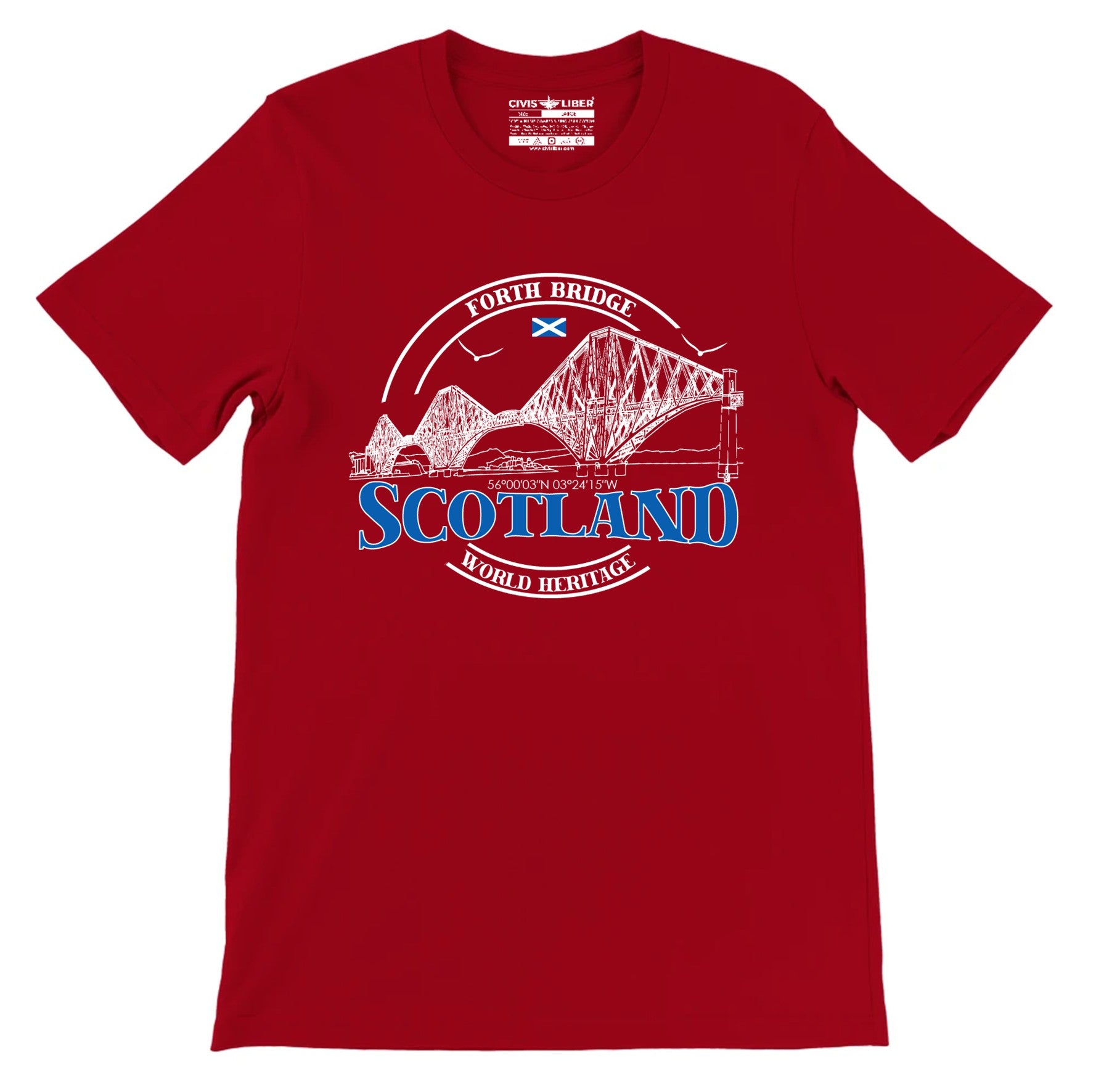 Forth Bridge Scotland Premium Short Sleeve T-Shirt-Circular Design
