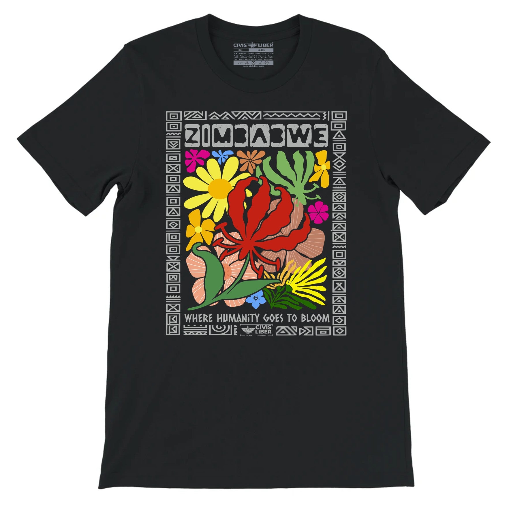 Zimbabwe National Flower Ubuntu Premium Short Sleeve T-Shirt