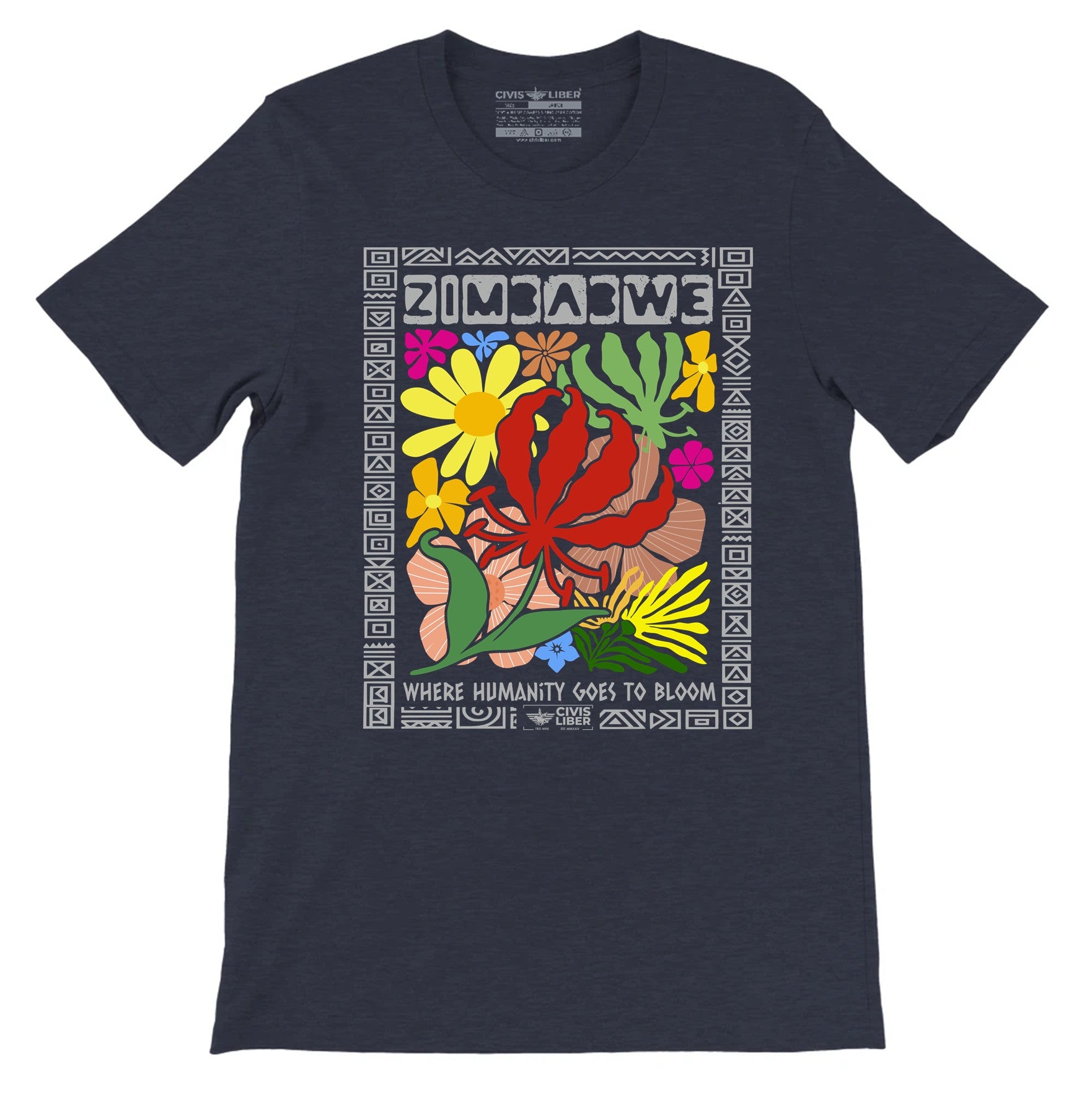 Zimbabwe National Flower Ubuntu Premium Short Sleeve T-Shirt