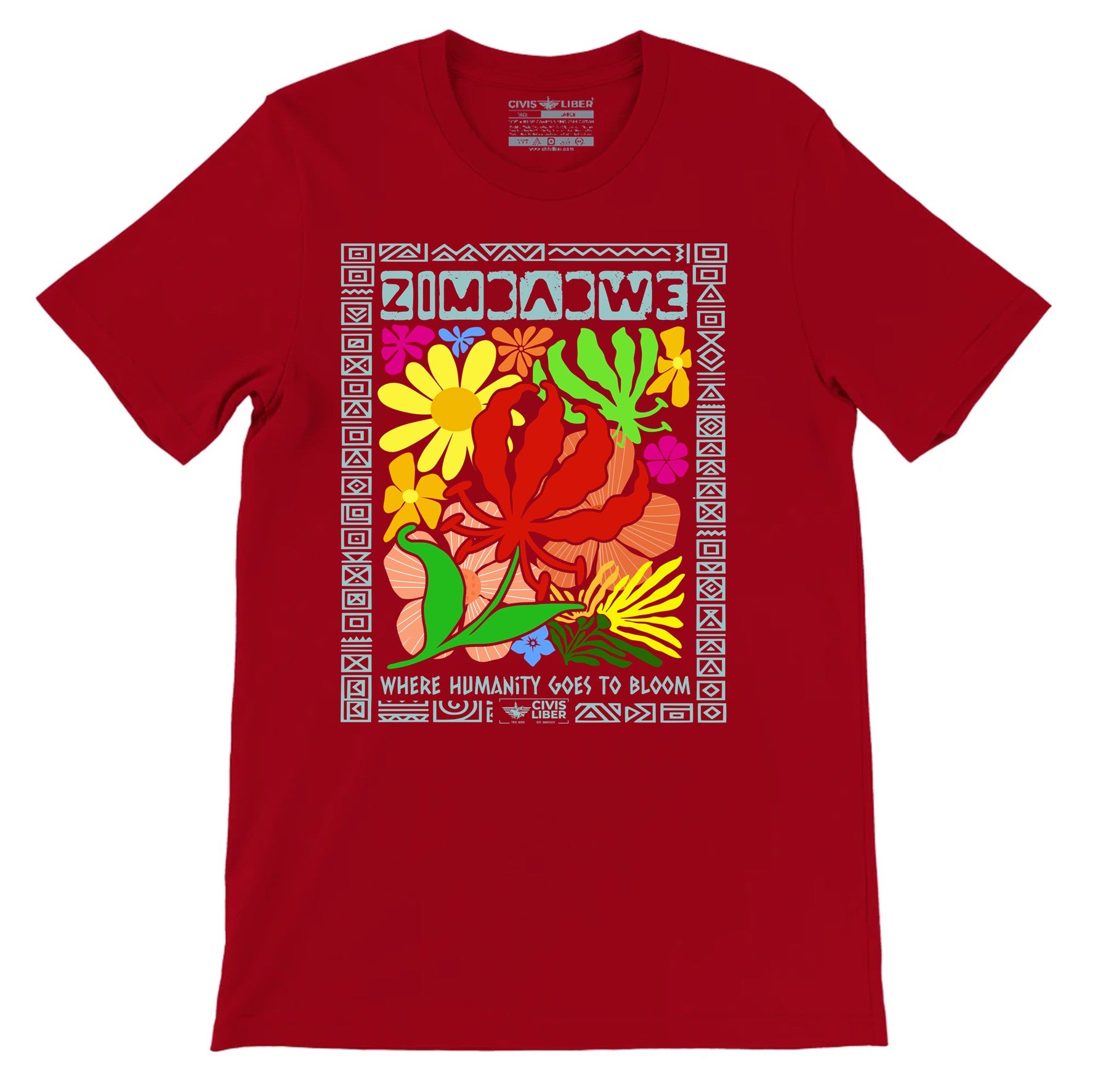 Zimbabwe National Flower Ubuntu Premium Short Sleeve T-Shirt