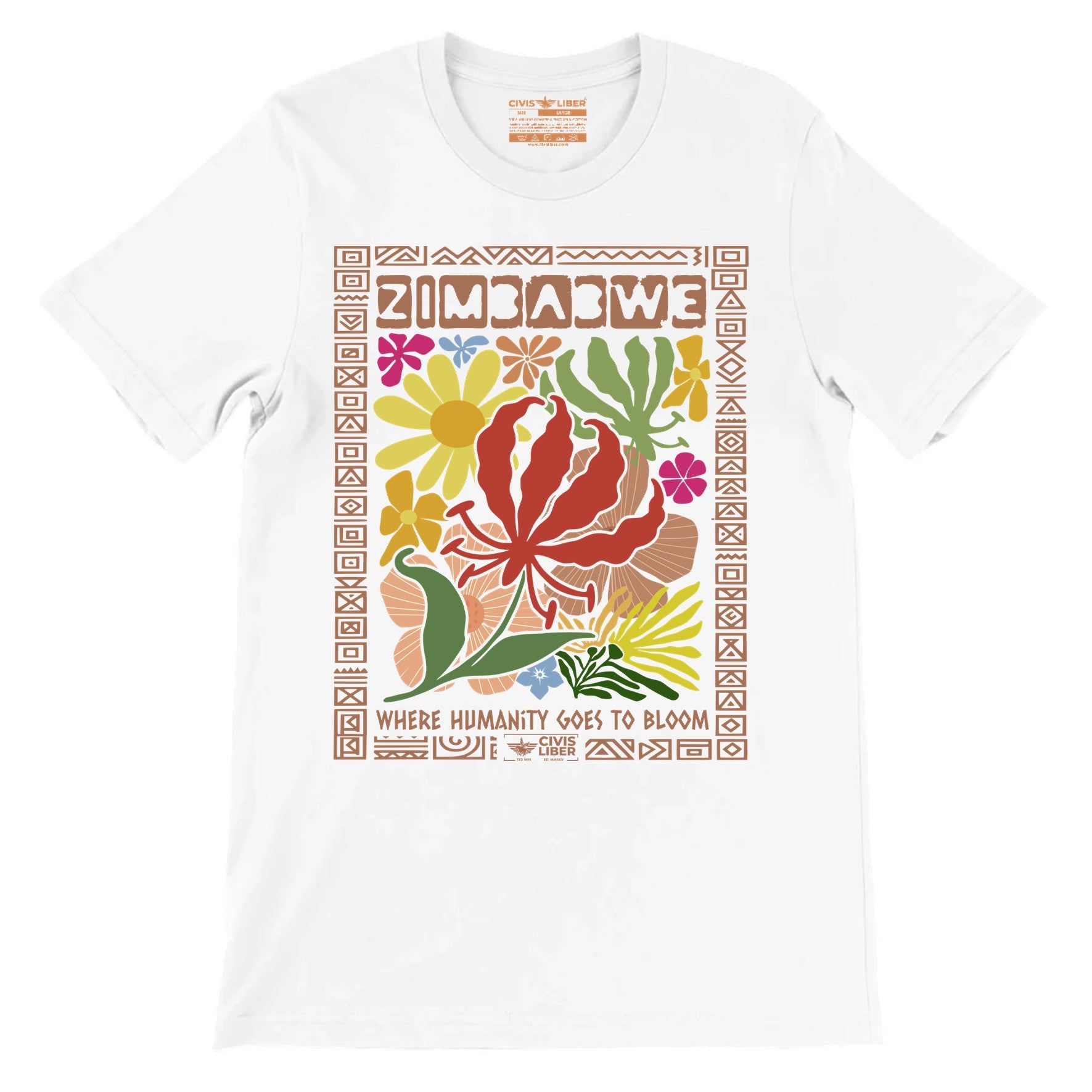 Zimbabwe National Flower Ubuntu Premium Short Sleeve T-Shirt