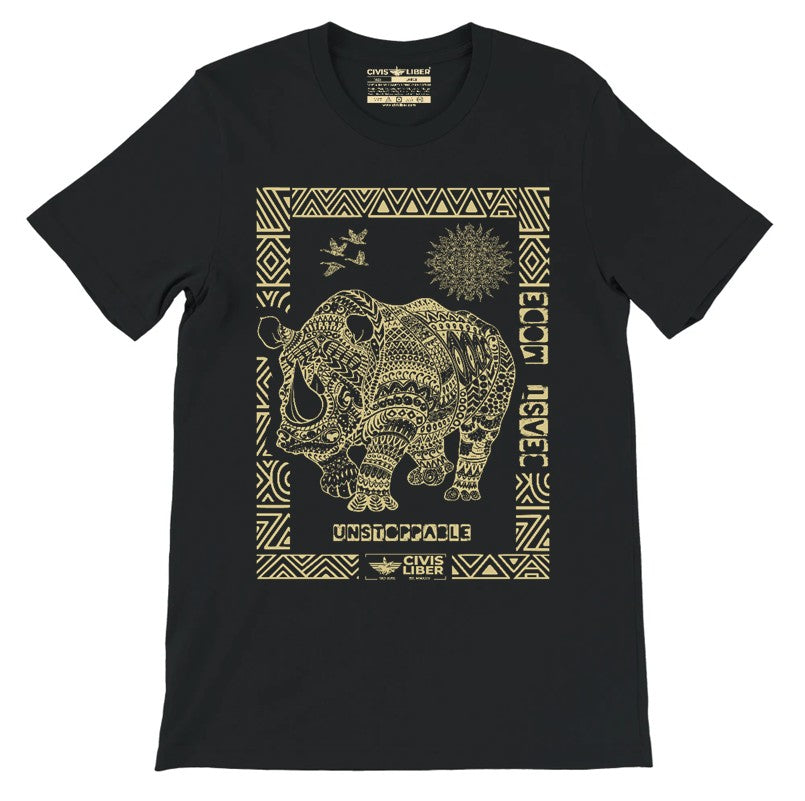 Rhino Premium Ethnic Short Sleeve T‑Shirt – African Safari Wildlife Series