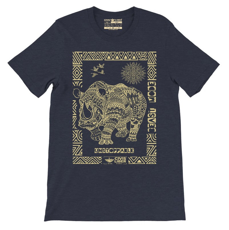 Rhino Premium Ethnic Short Sleeve T‑Shirt – African Safari Wildlife Series