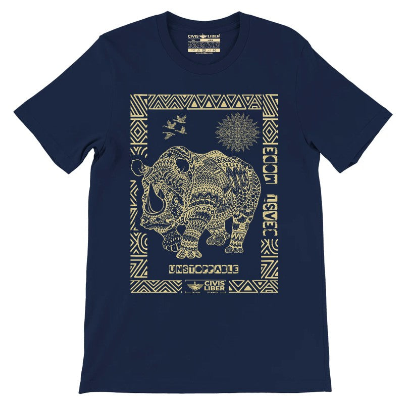 Rhino Premium Ethnic Short Sleeve T‑Shirt – African Safari Wildlife Series